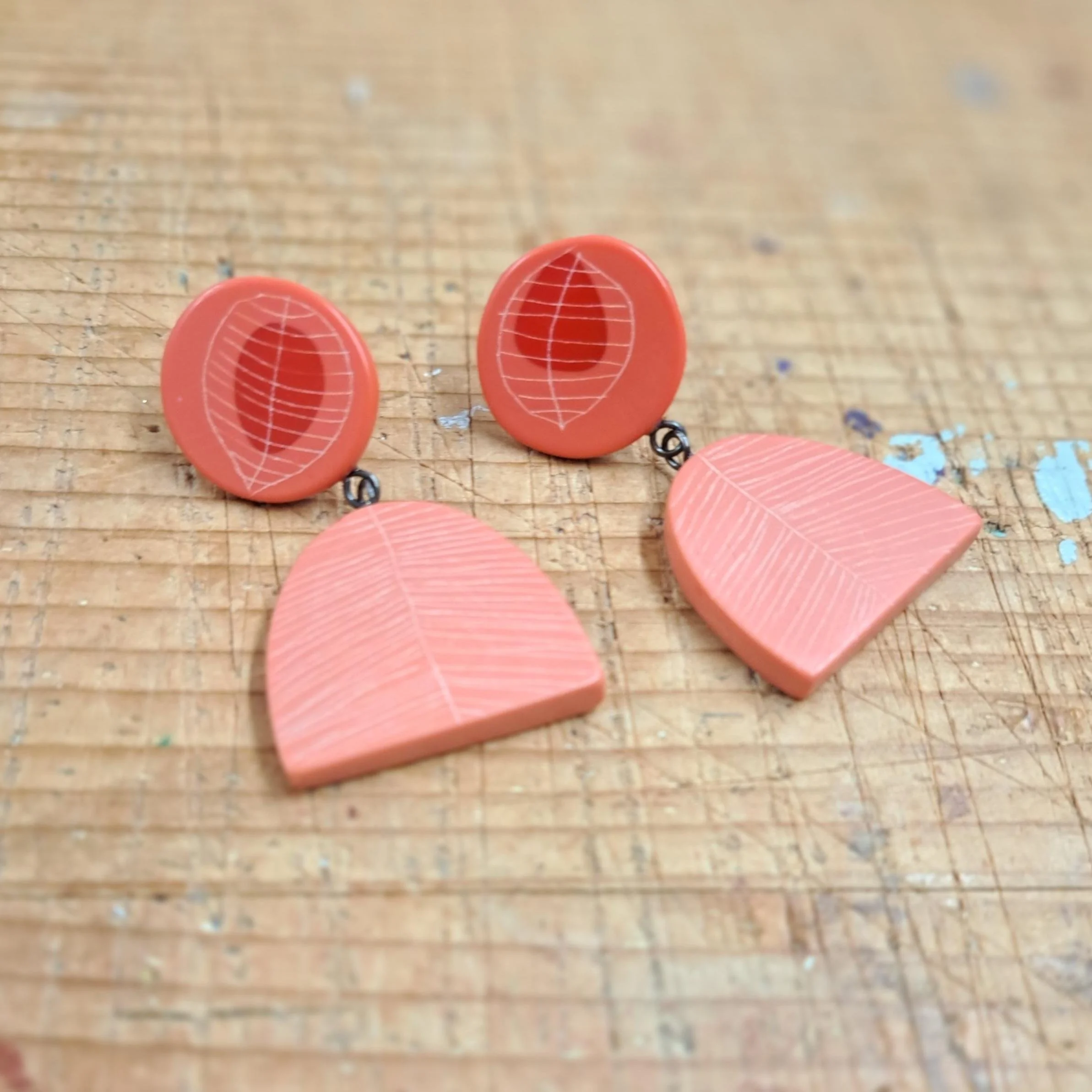 soft coral pink Double drops