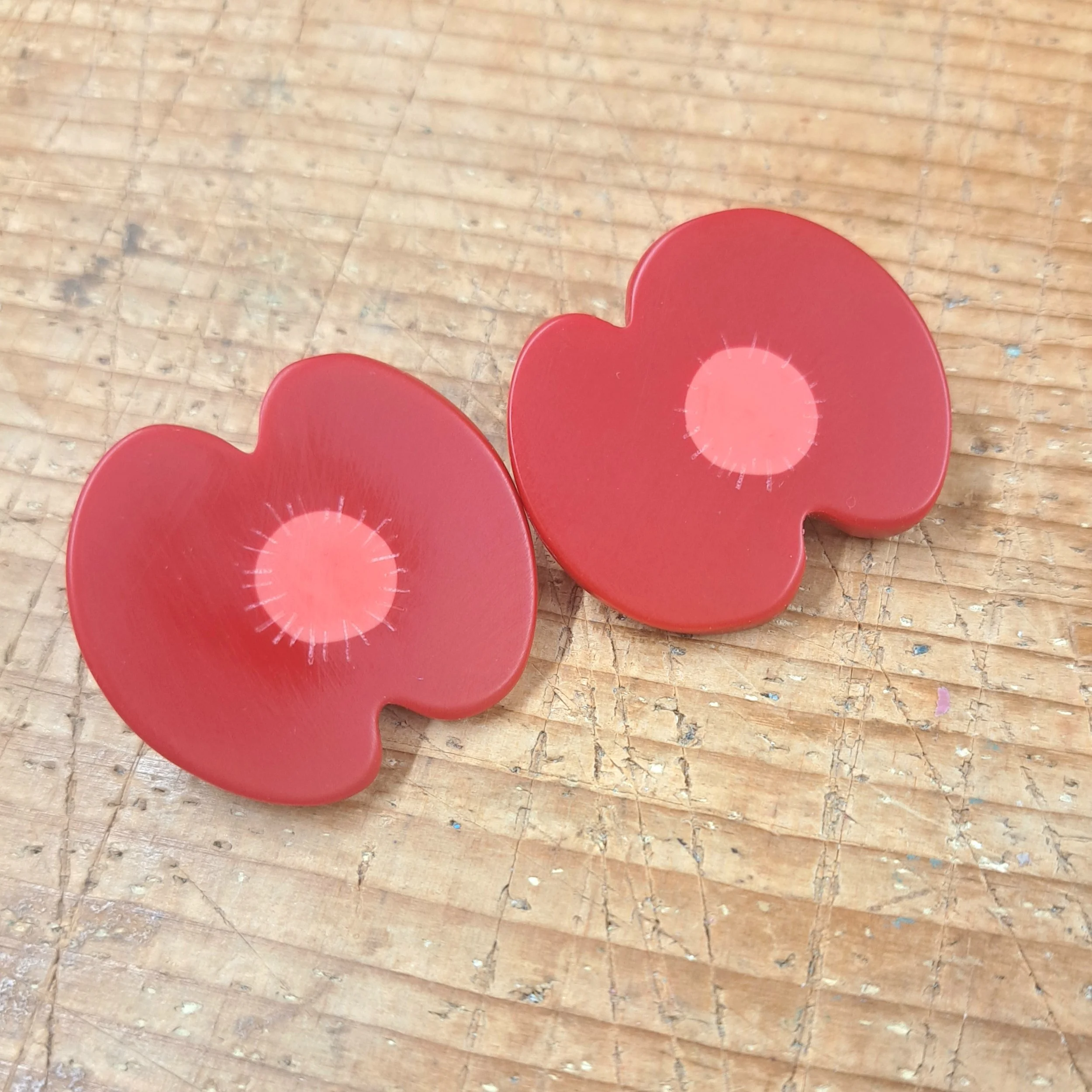 red poppy earrings