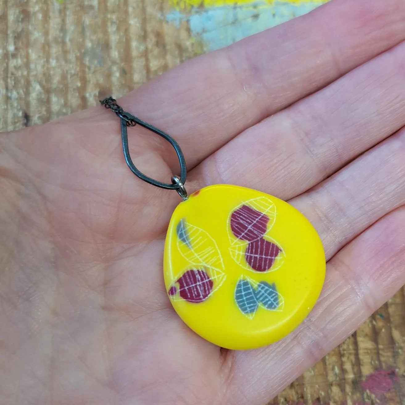 necklace chunky petal yellow plum grey.jpg