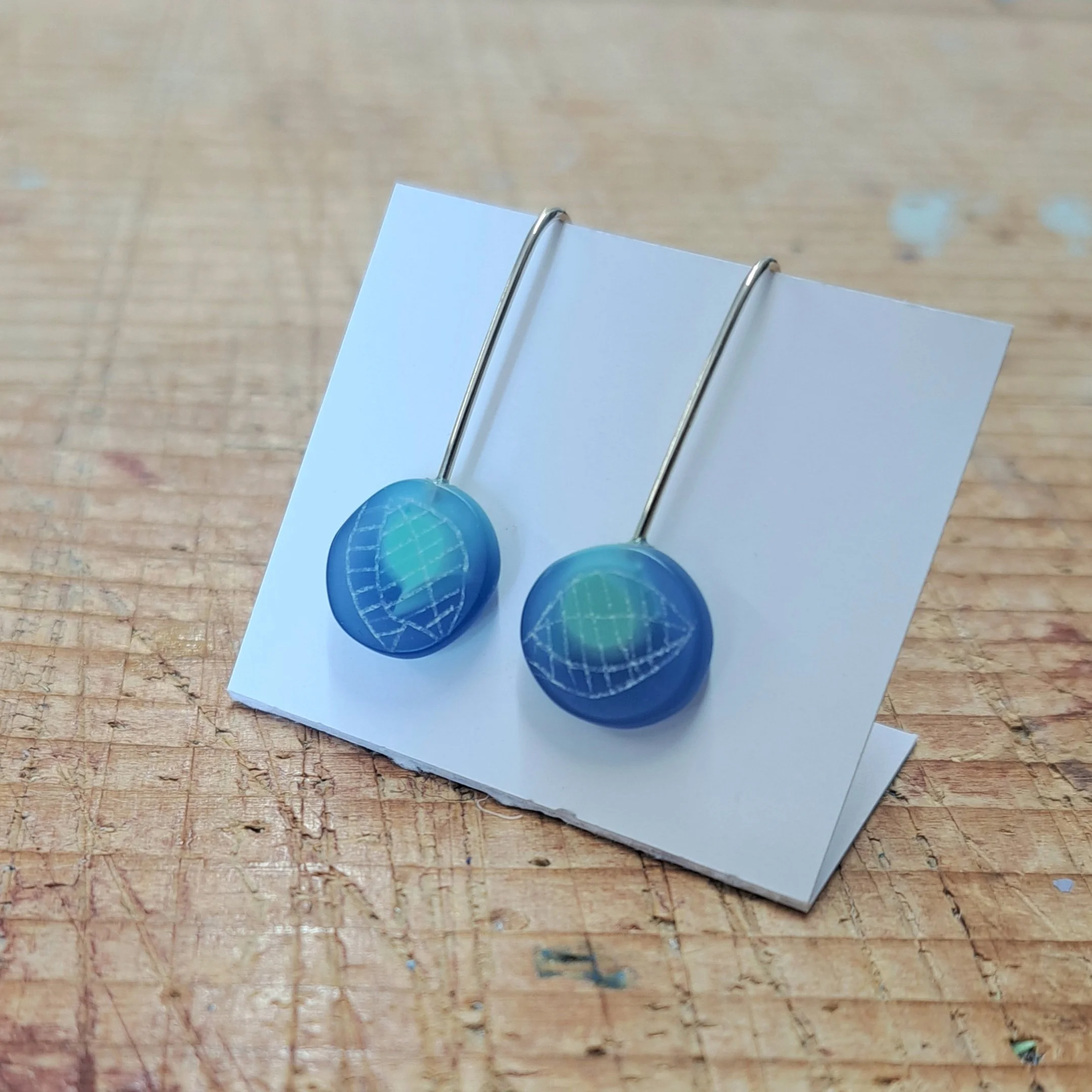 translucent blue Mini round drops