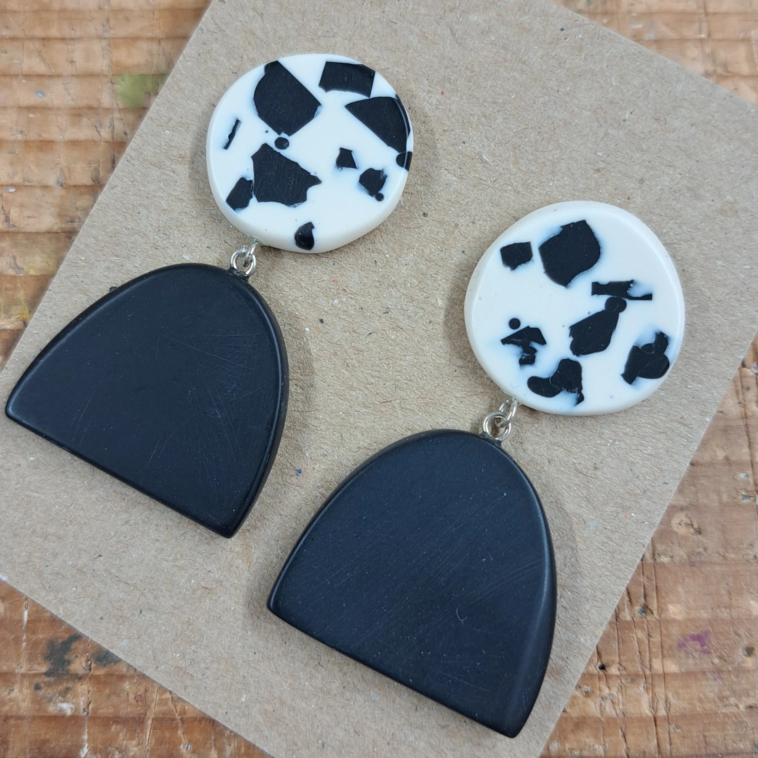 demi double drop studs