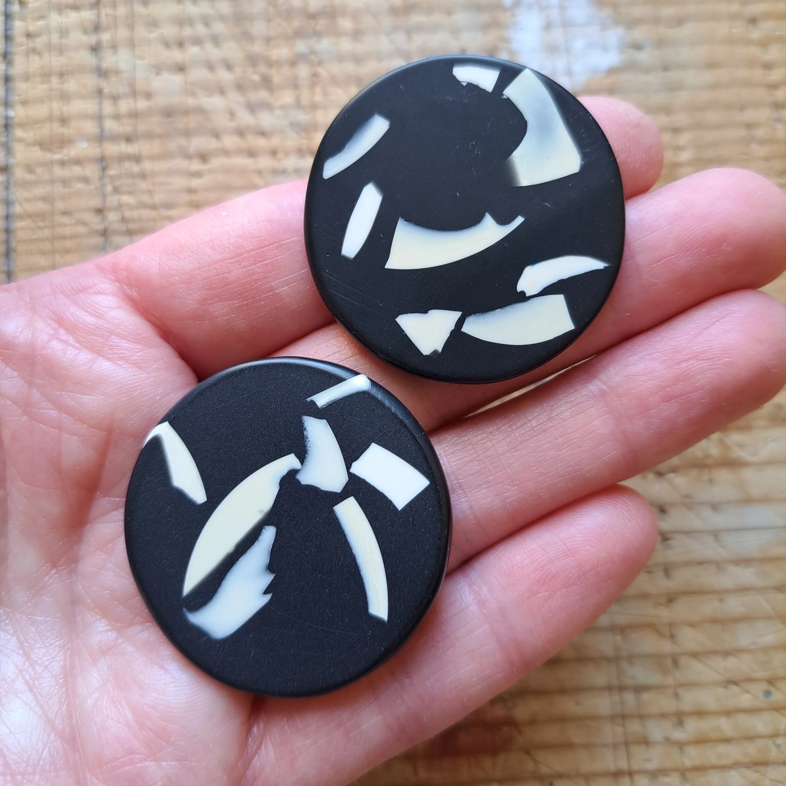 black speckle extra large studs