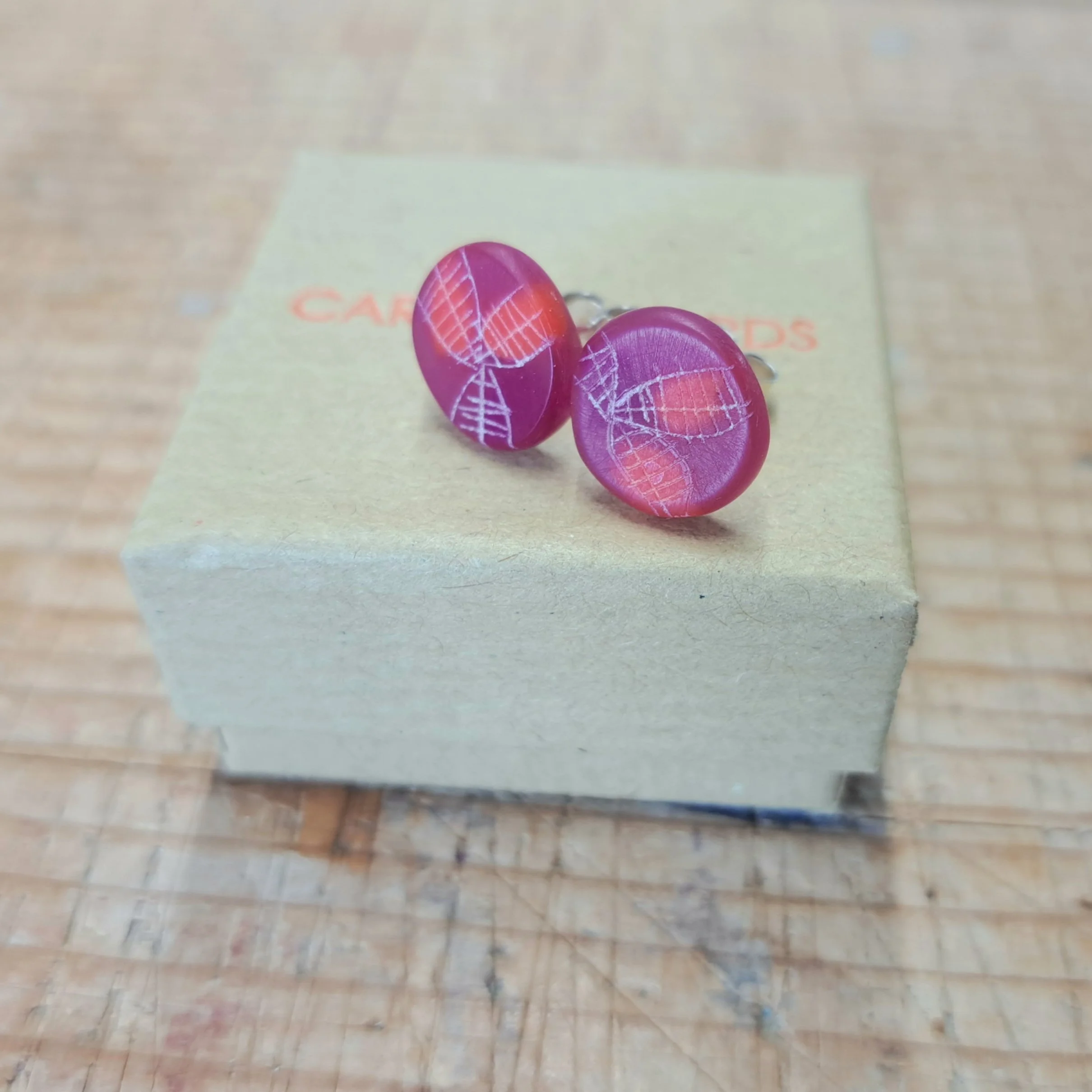 Magenta Mini Round Studs