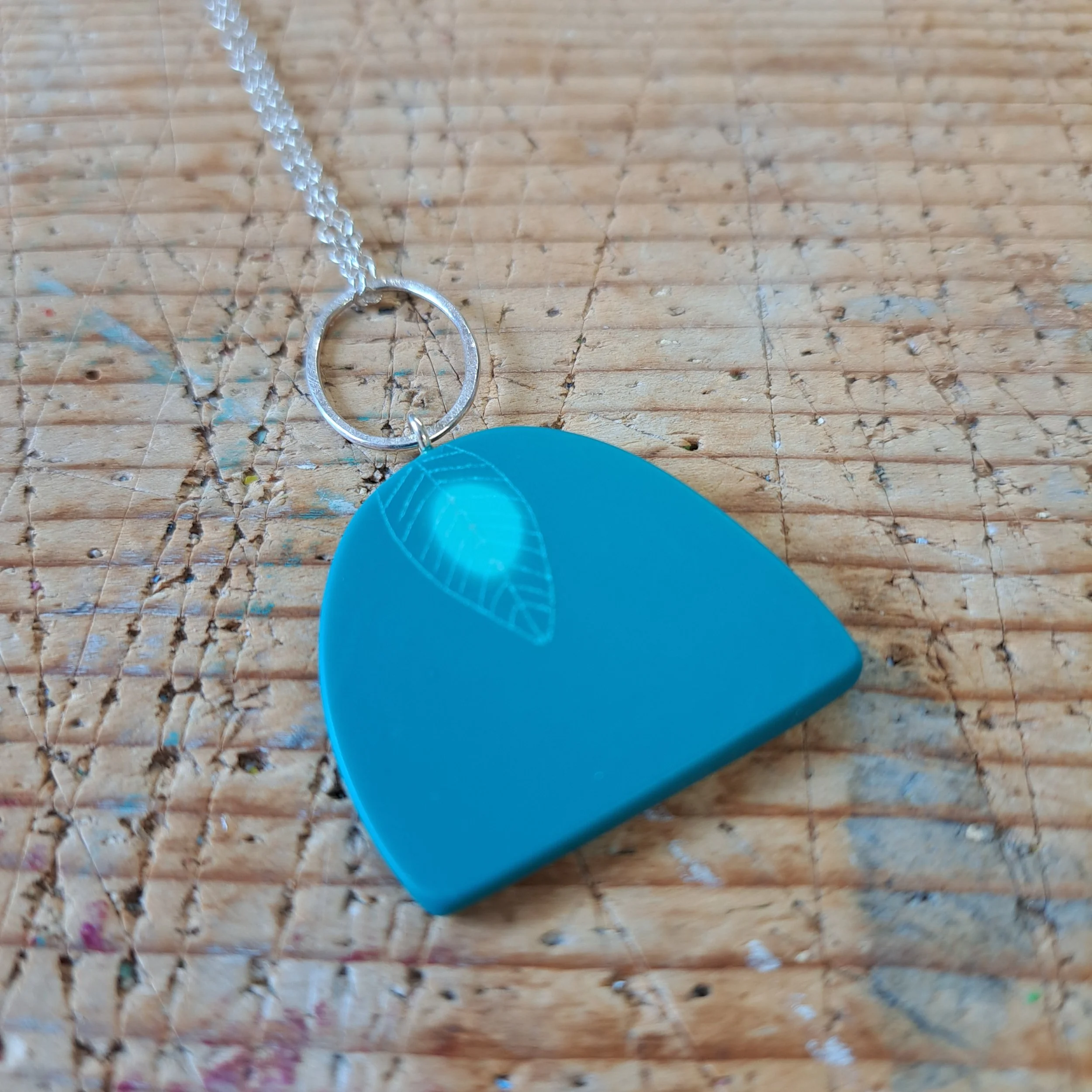 teal demi pendant