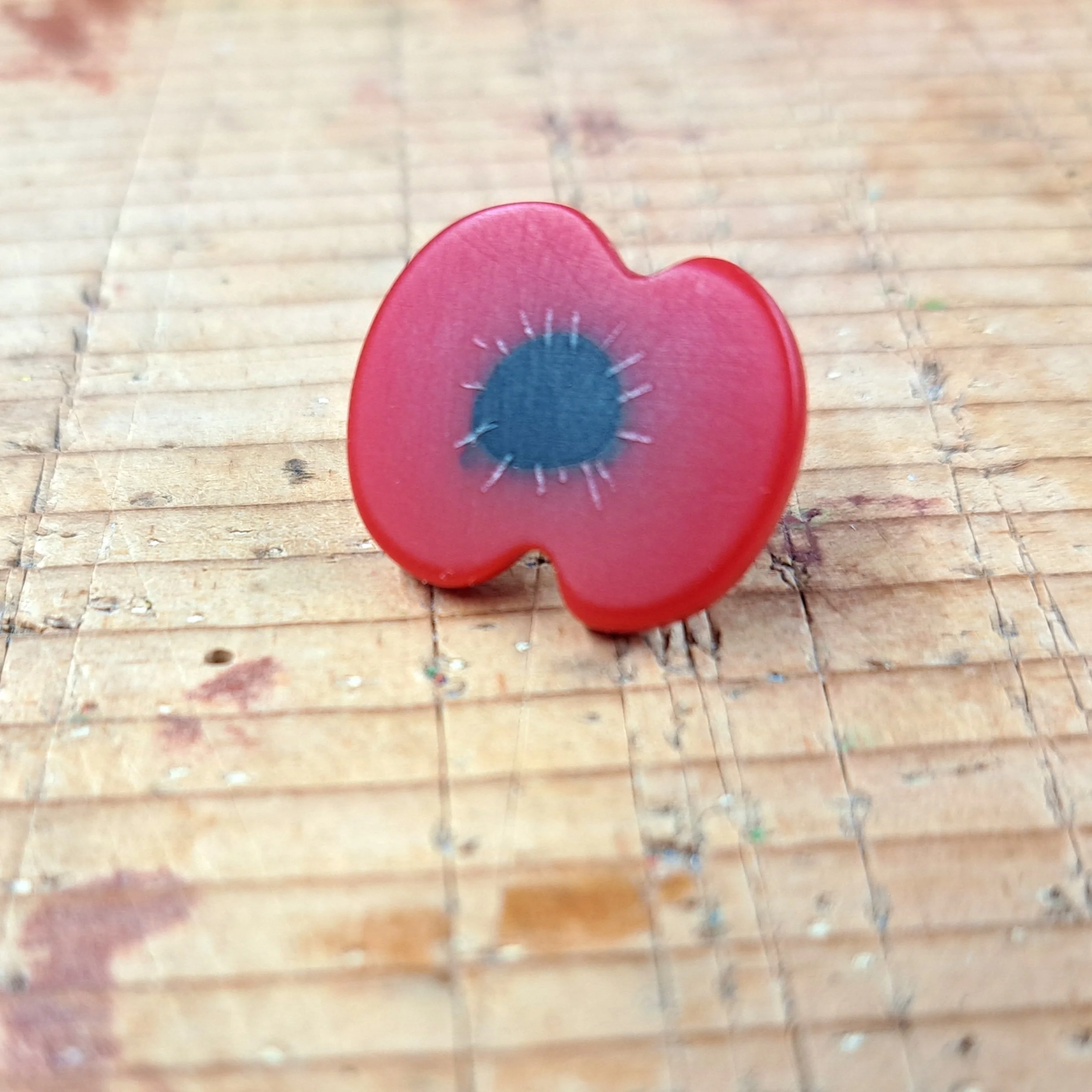 small red poppy pin