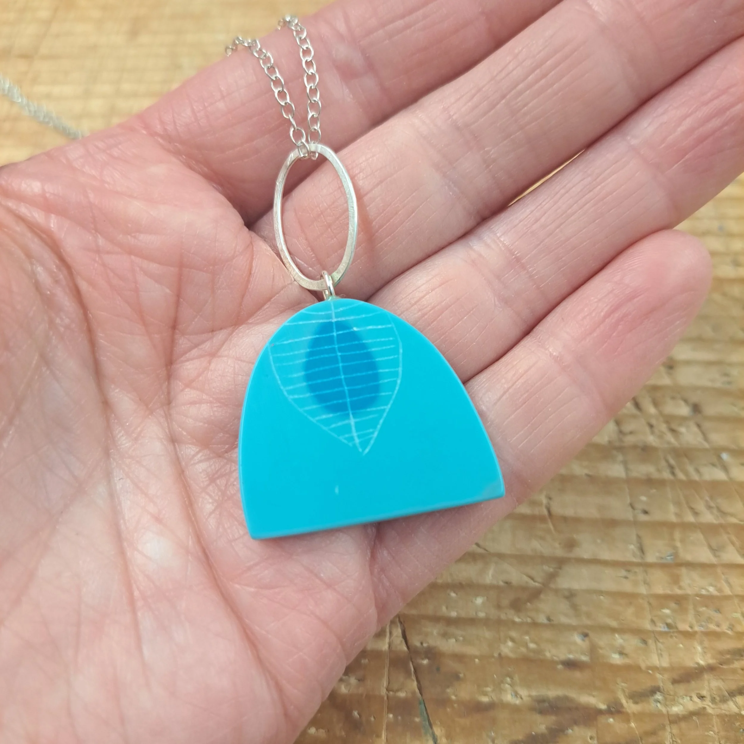 pale blue demi drop pendant