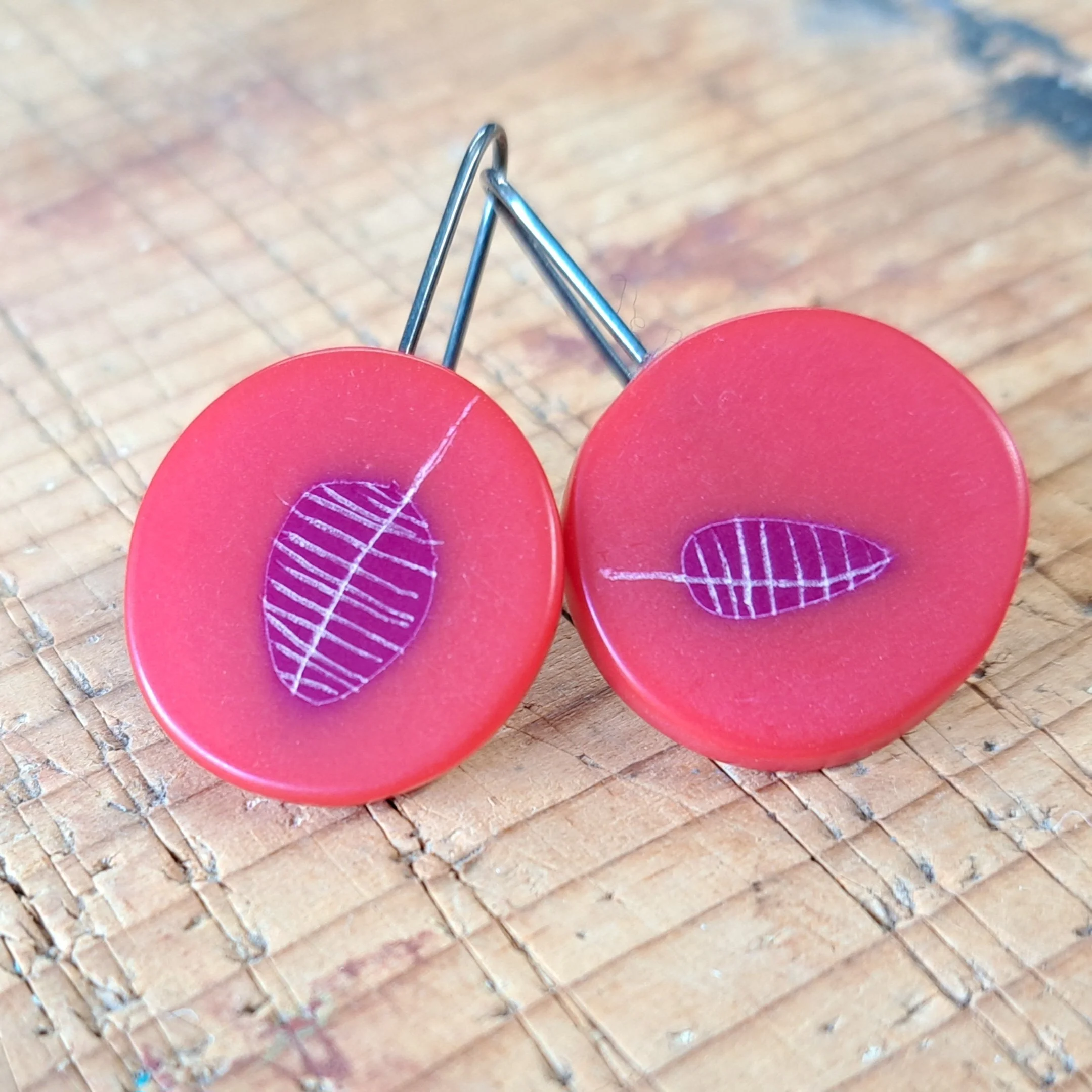 red large drop earrings
