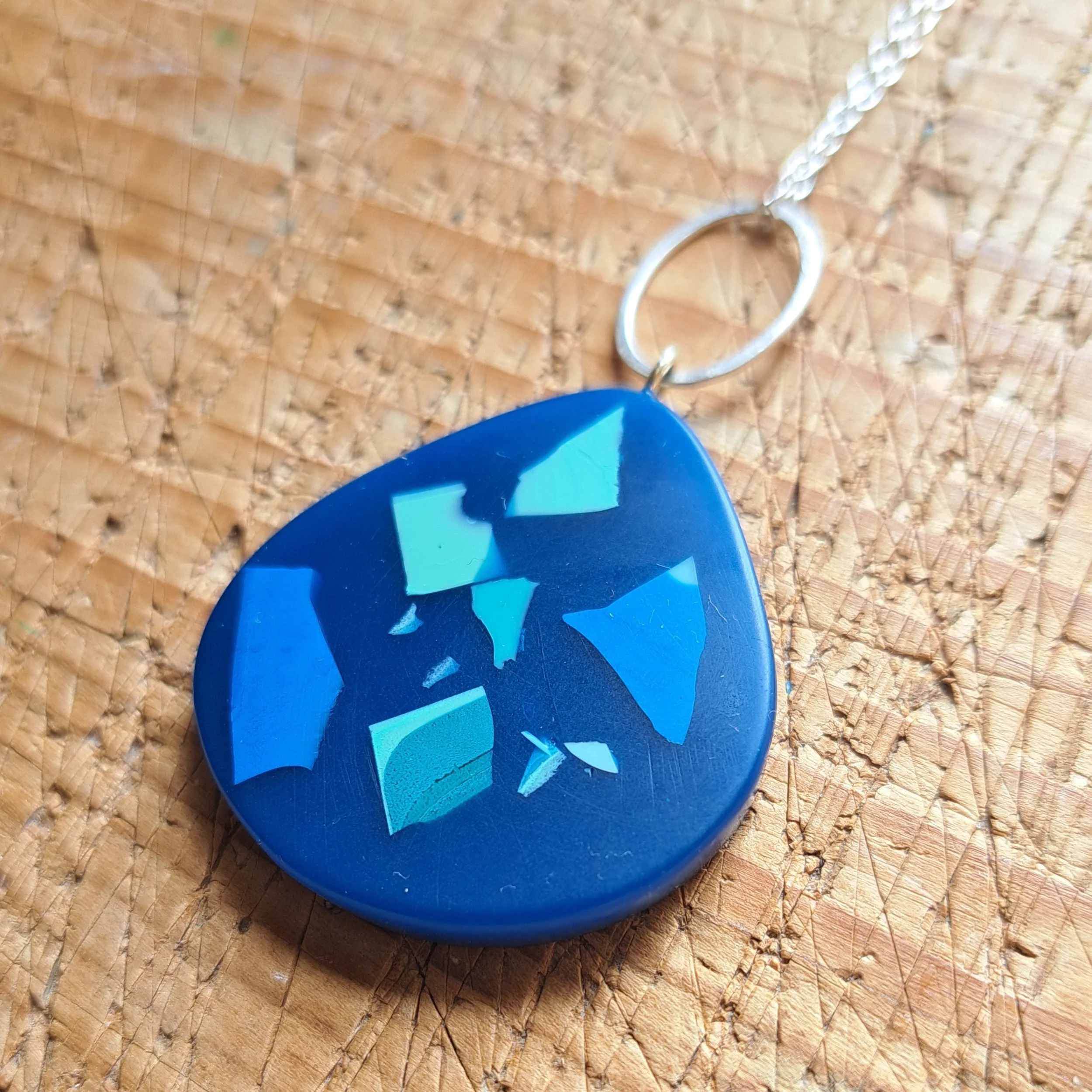 blue petal pendant