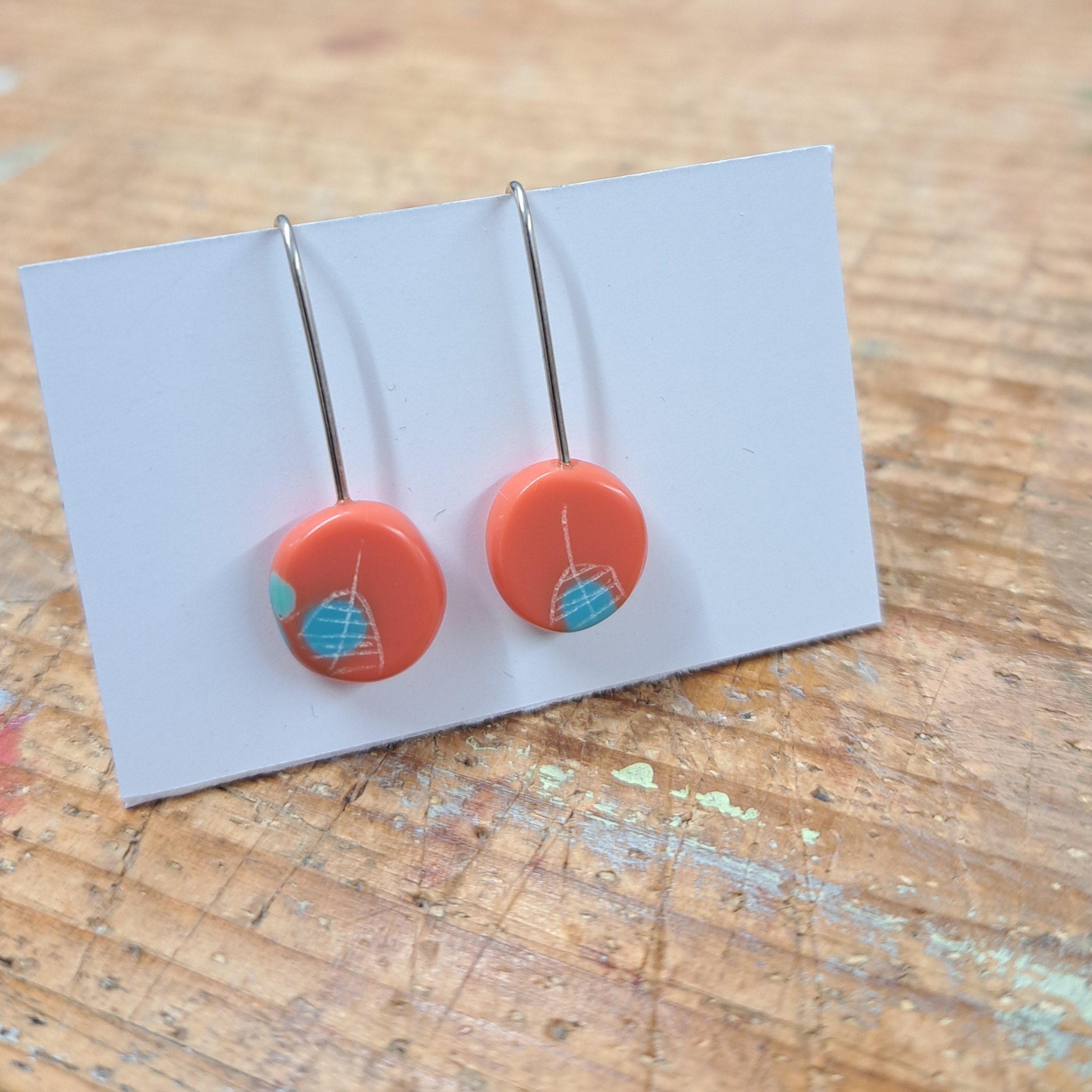 coral mini round drops