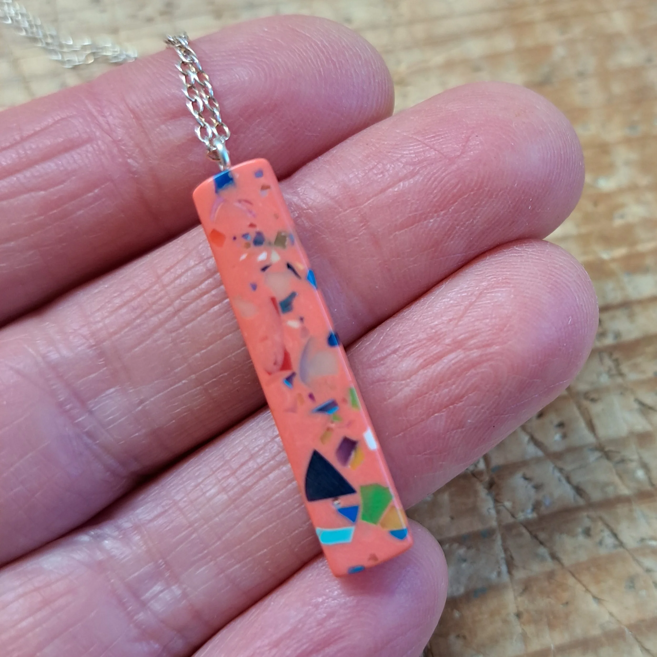 coral bar necklace