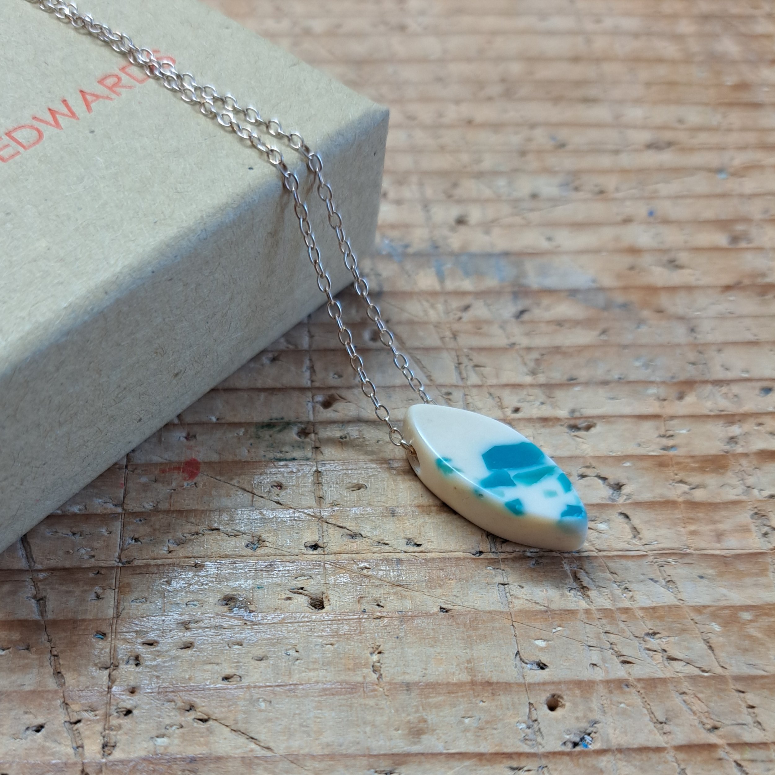 tiny leaf bead pendant