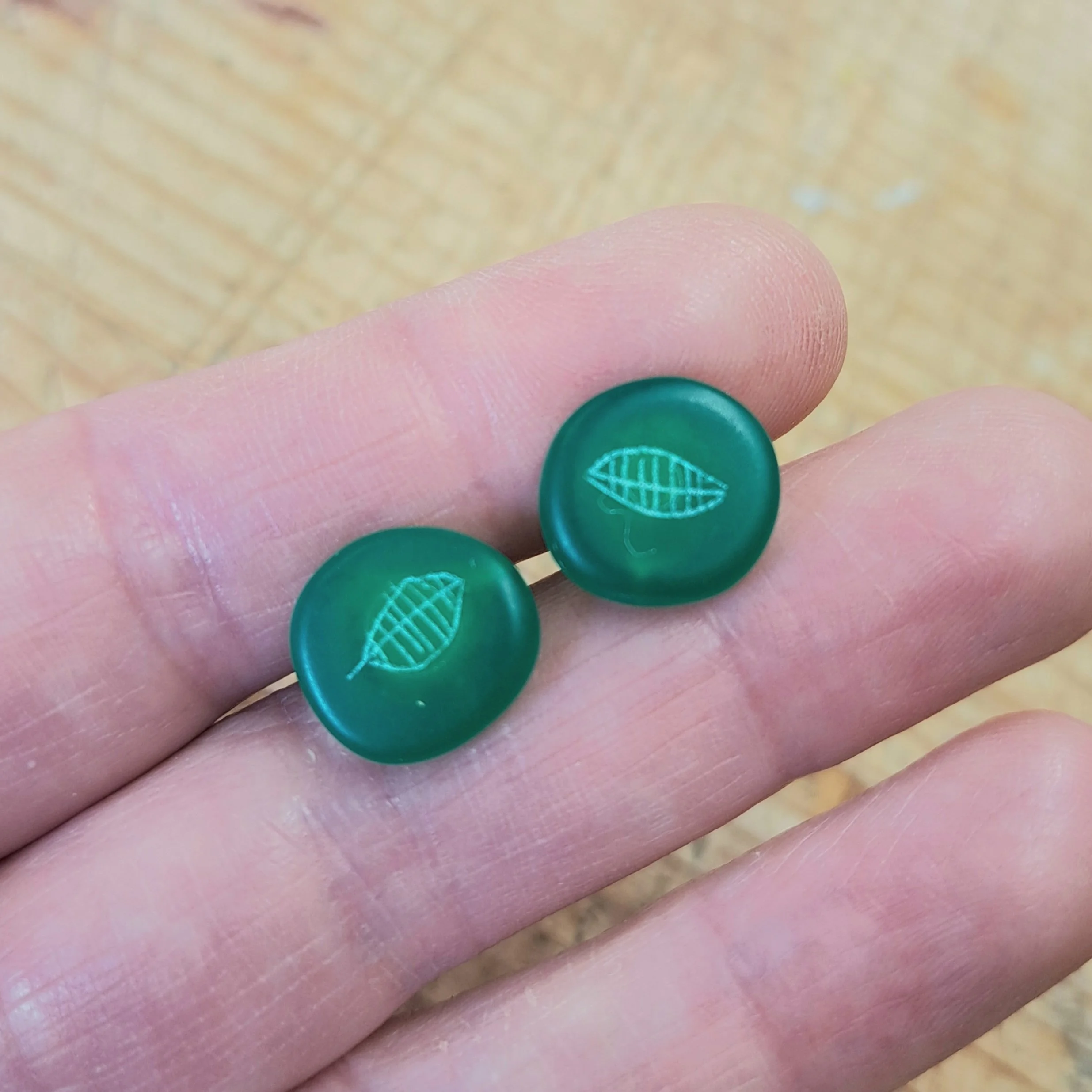 translucent green mini round studs
