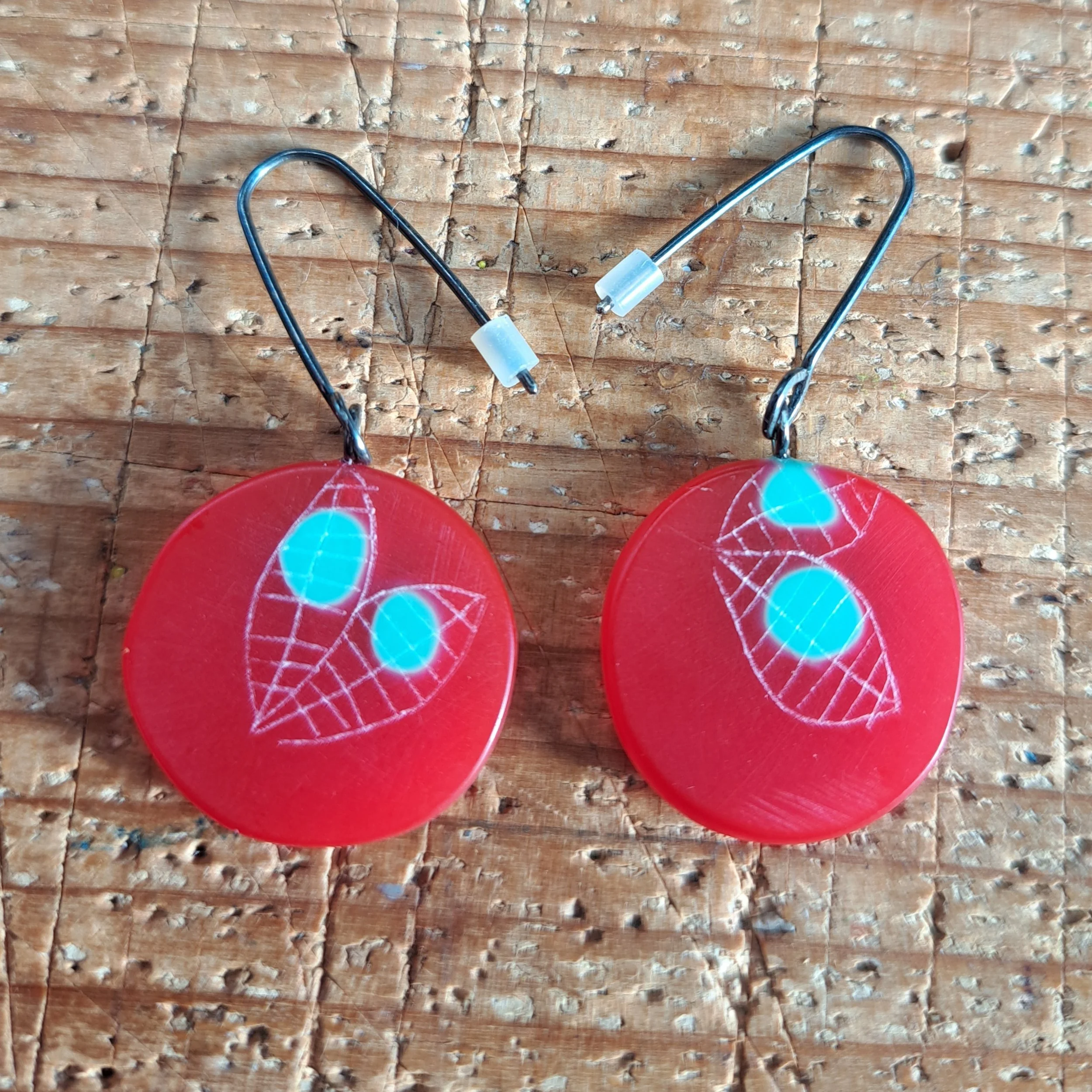 bright red large round drops