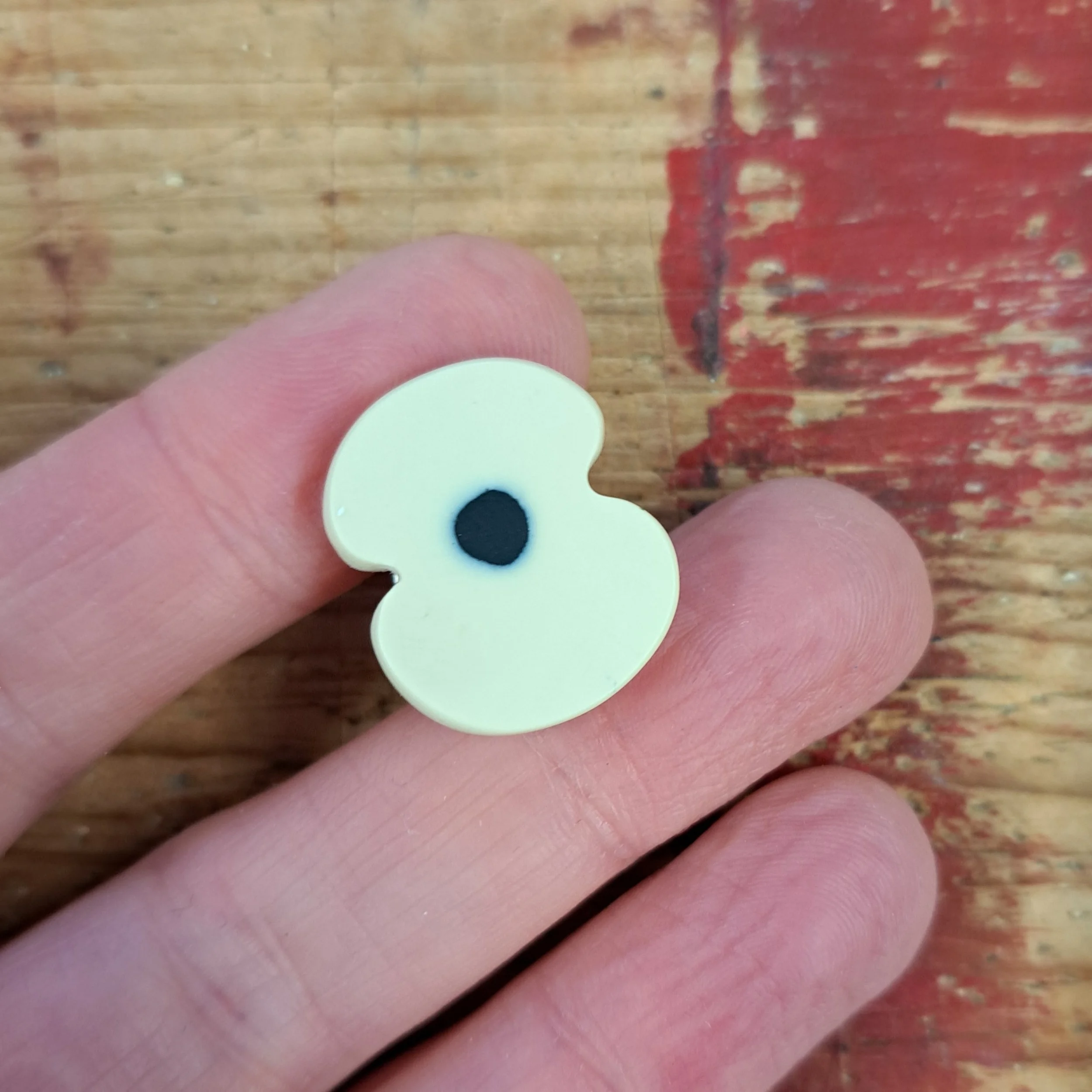 mini white poppy pin