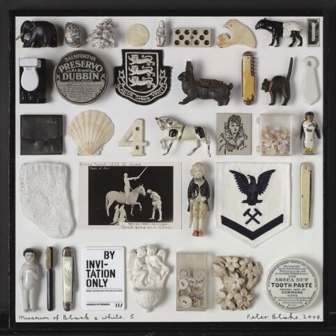 Museum of Black and White No 5, 2010 collage with found objects (c) Peter Blake