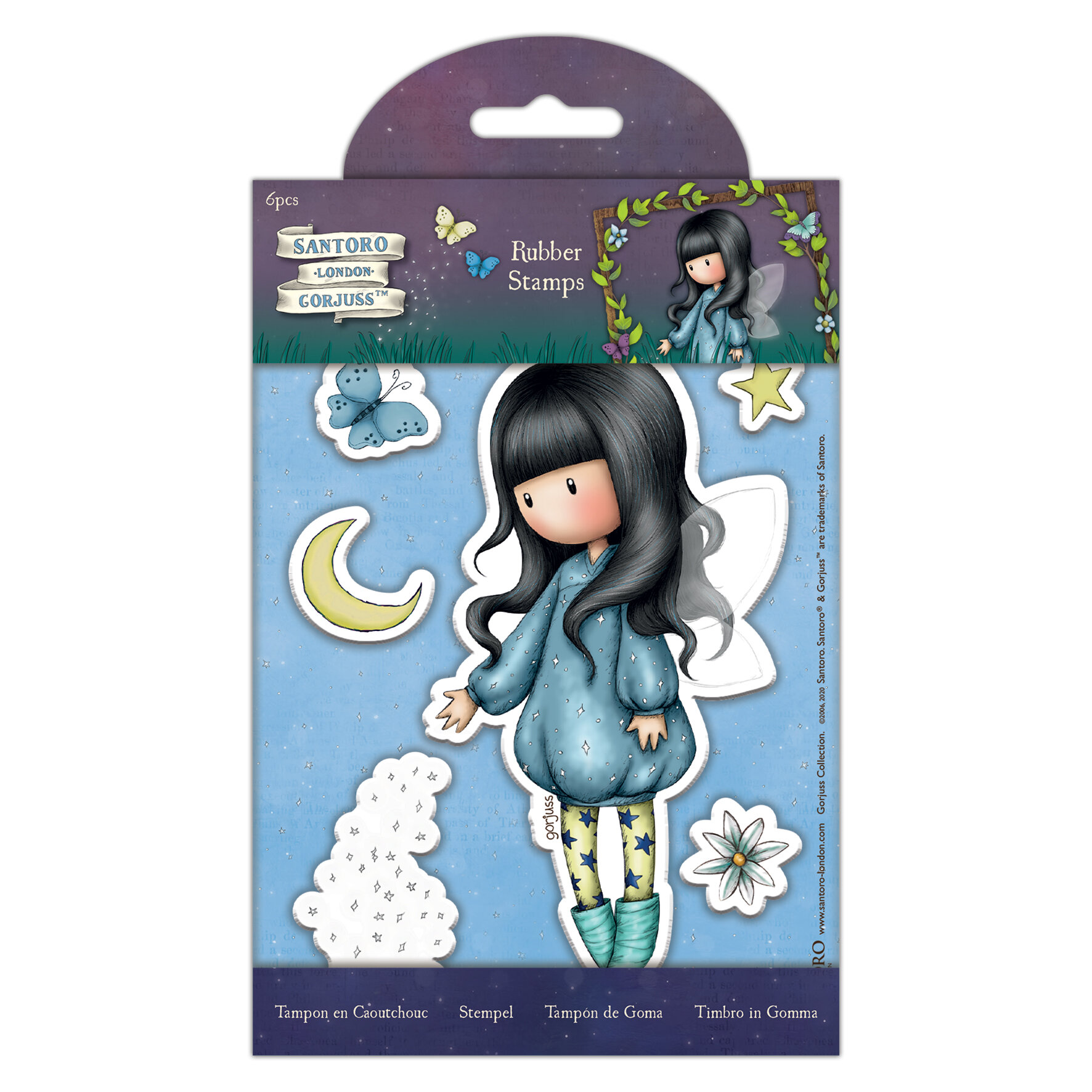 Gorjuss Girl SANTORO Cling Unmounted Rubber Stamp Fairy Lights GOR 907313 NEW 