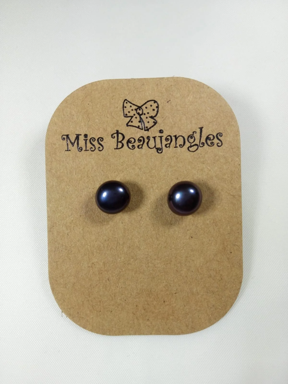 Medium dark freshwater pearl stud earrings