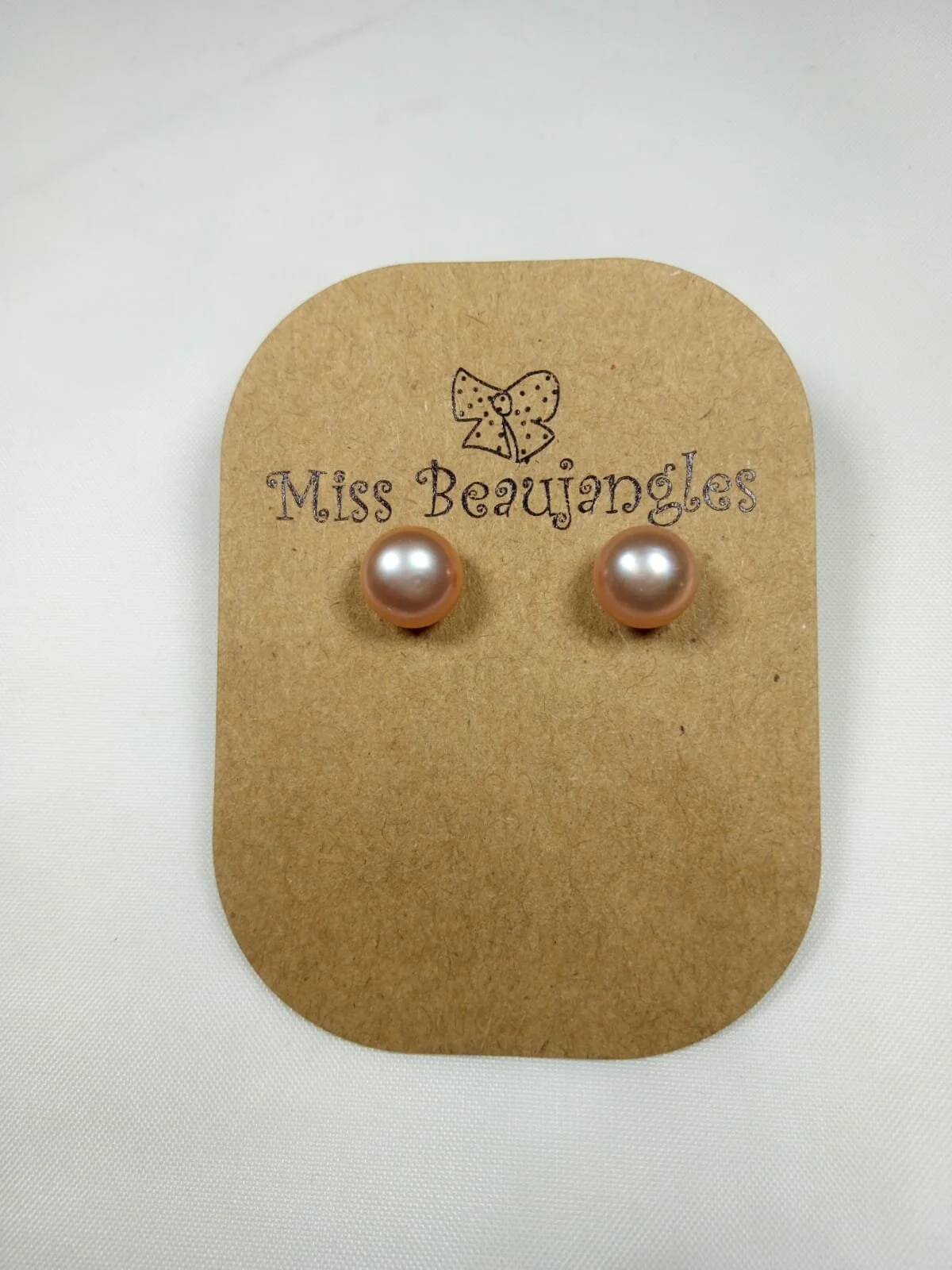 Medium pink freshwater pearl stud earrings