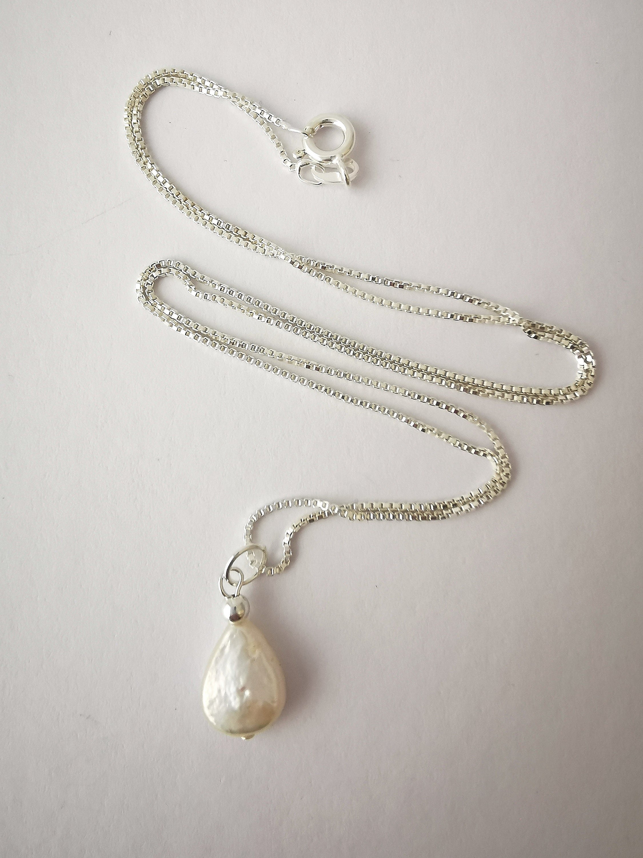 Eternity drop pearl pendant necklace - TigerLily Jewellery