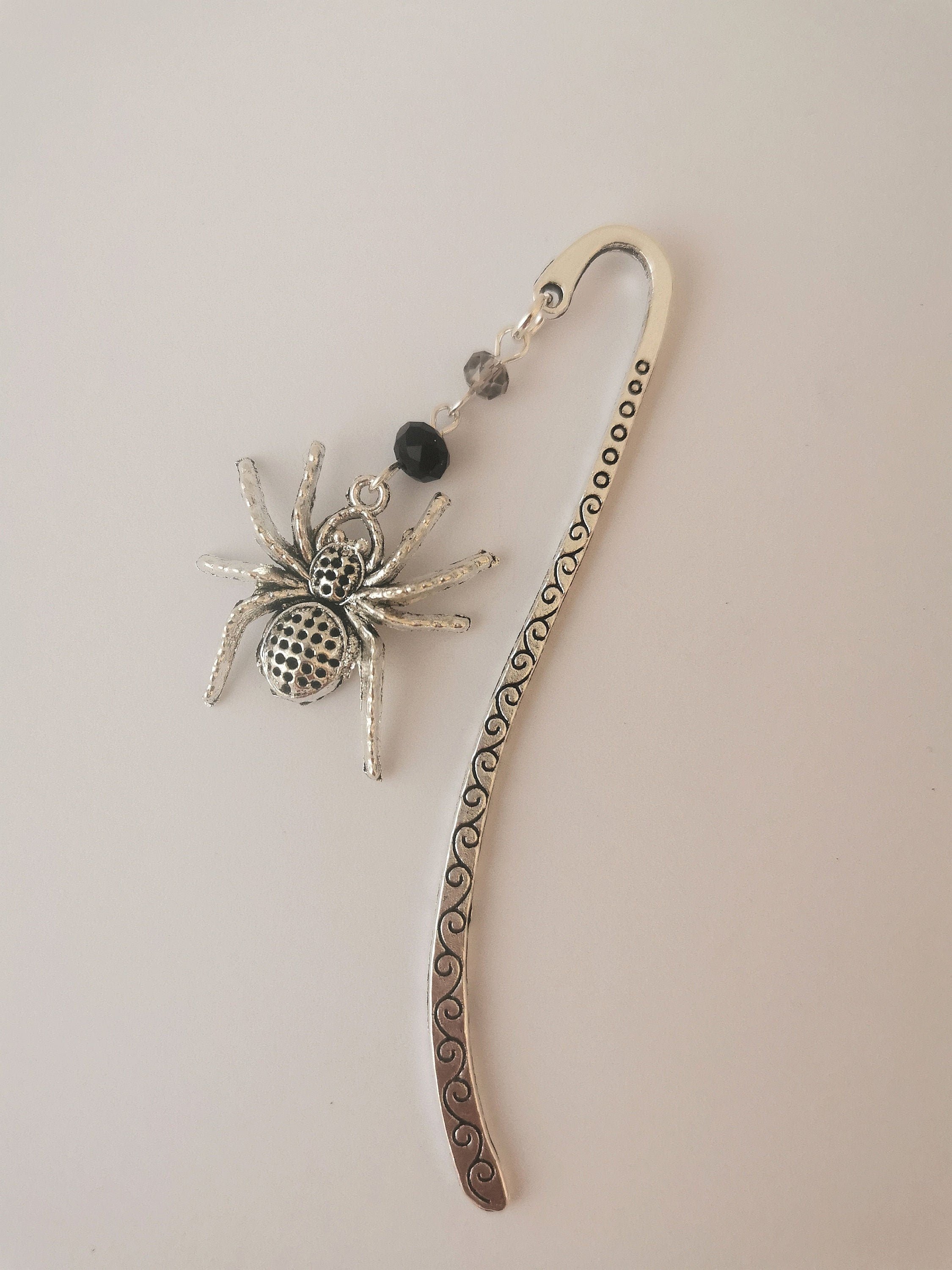 Spider bookmark. Antique silver colour spider bookmark