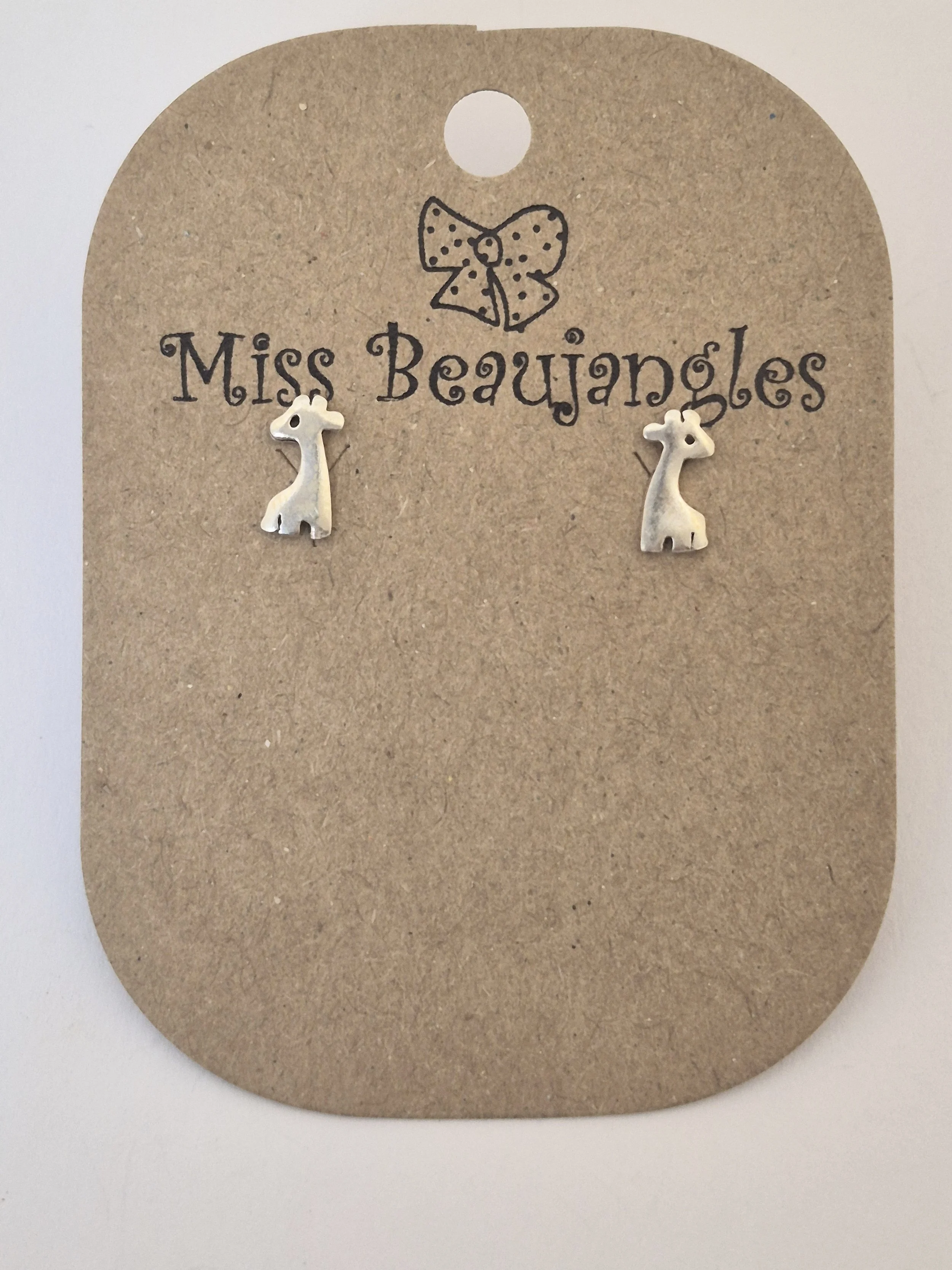 Giraffe Sterling silver stud earrings