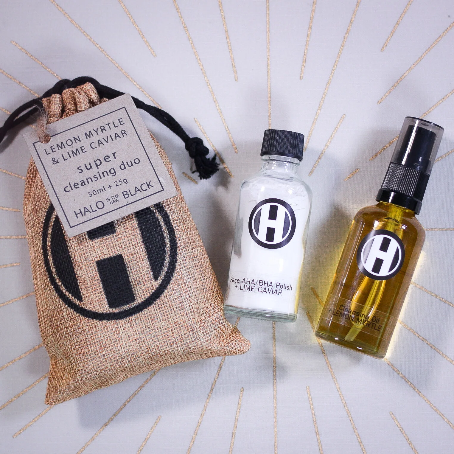 Clarifying Blemish Rescue Range    Super Cleansing Duo  - Lemon Myrtle Cleansing oil and AHA/BHA Desert Caviar Face Polish