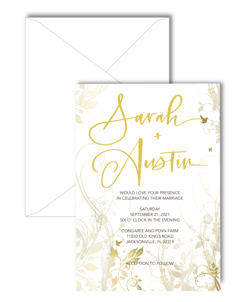 “Spot” Calligraphy Wedding Invitations