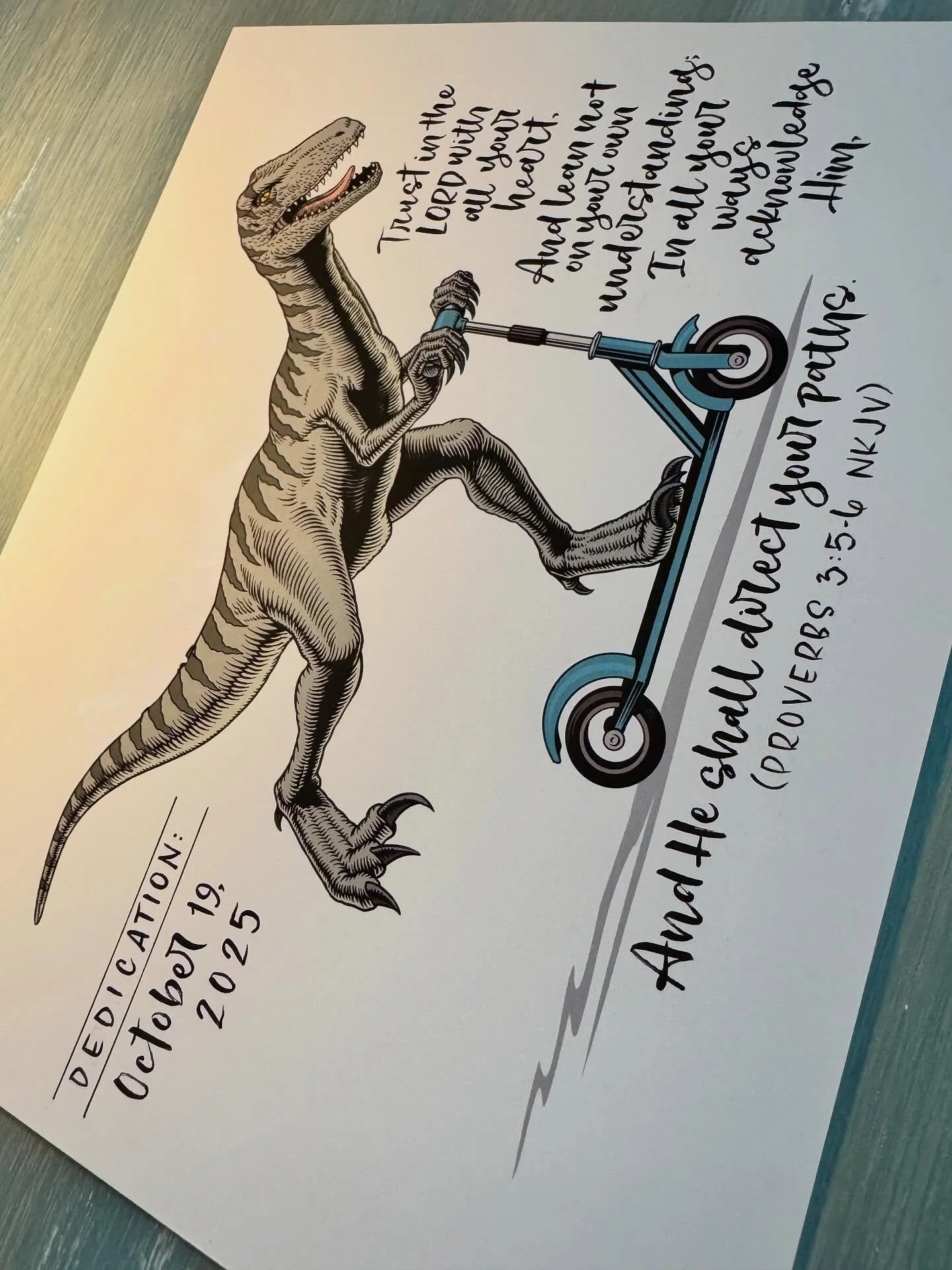 Two years later and I&rsquo;m blessed to do another baby dedication piece for this precious family! 🙏🏽✍🏽🦖