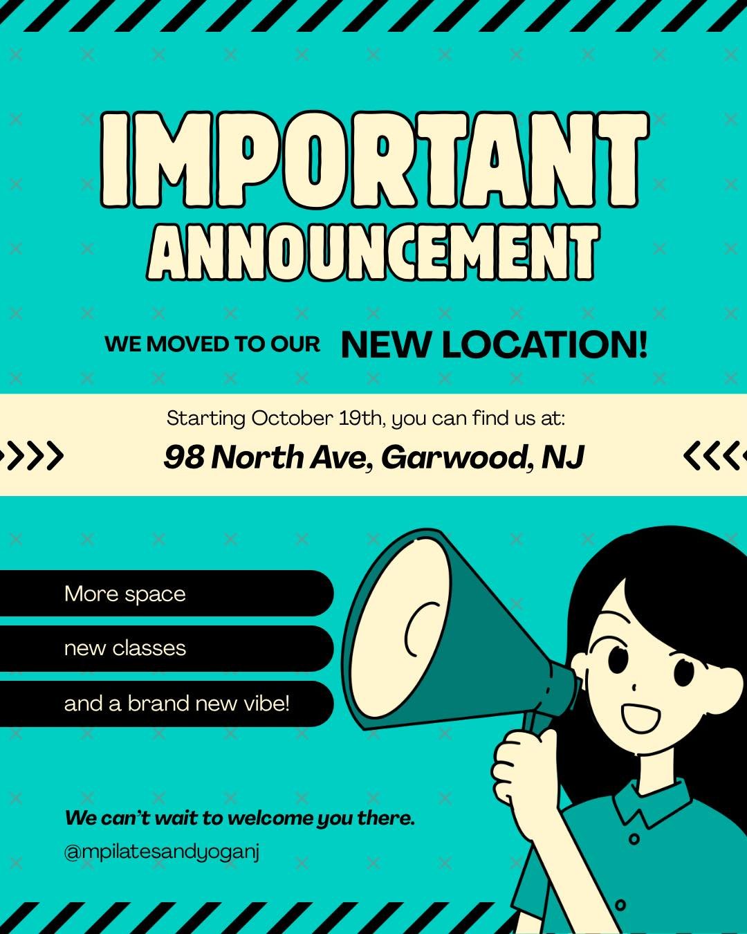 Exciting News!
M Pilates And Yoga NJ has moved to a new home!
Find the studio now at 98 North Ave., Garwood, NJ, in the Blue Ribbon Shopping Plaza.
Come visit the new space and continue your wellness journey with us!
#mpilatesandyoganj #pilatesand