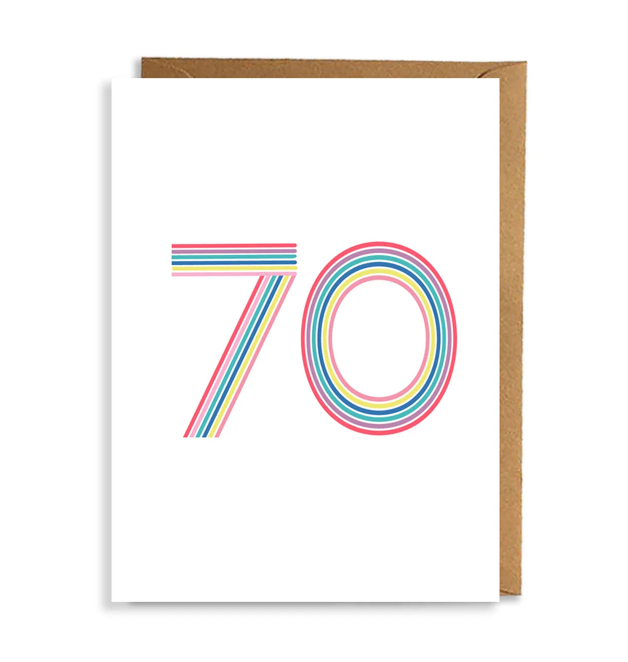 70th Birthday Card Black or White Ground