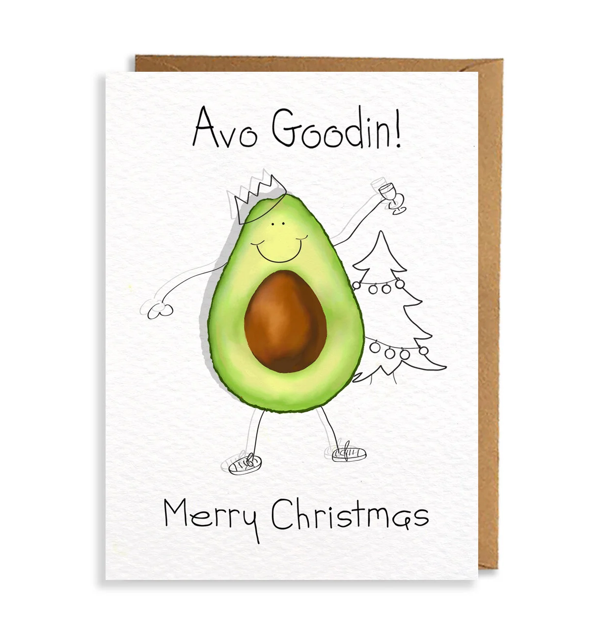 Funny Avocado Christmas Card,  ‘Avo Goodin’