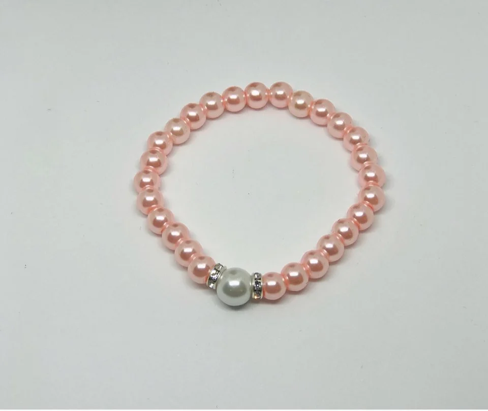 Pink Pearl &amp; Rhinestone Bracelet
