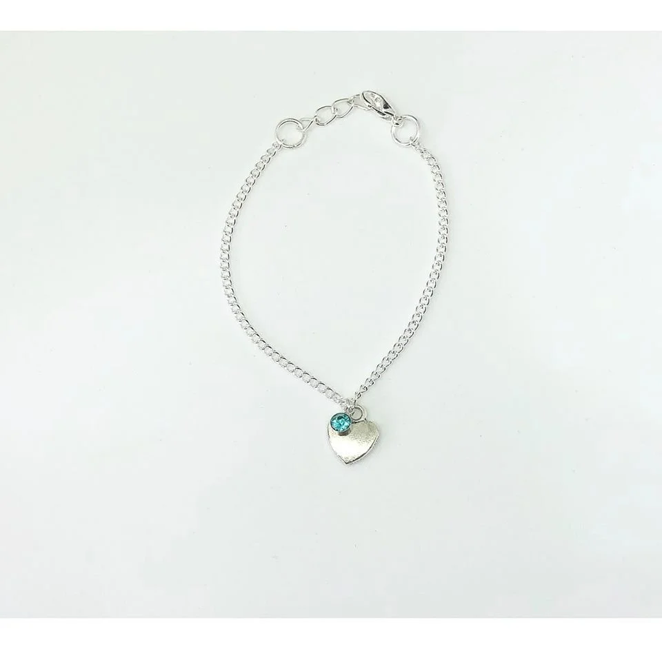 December Birthstone Heart Bracelet