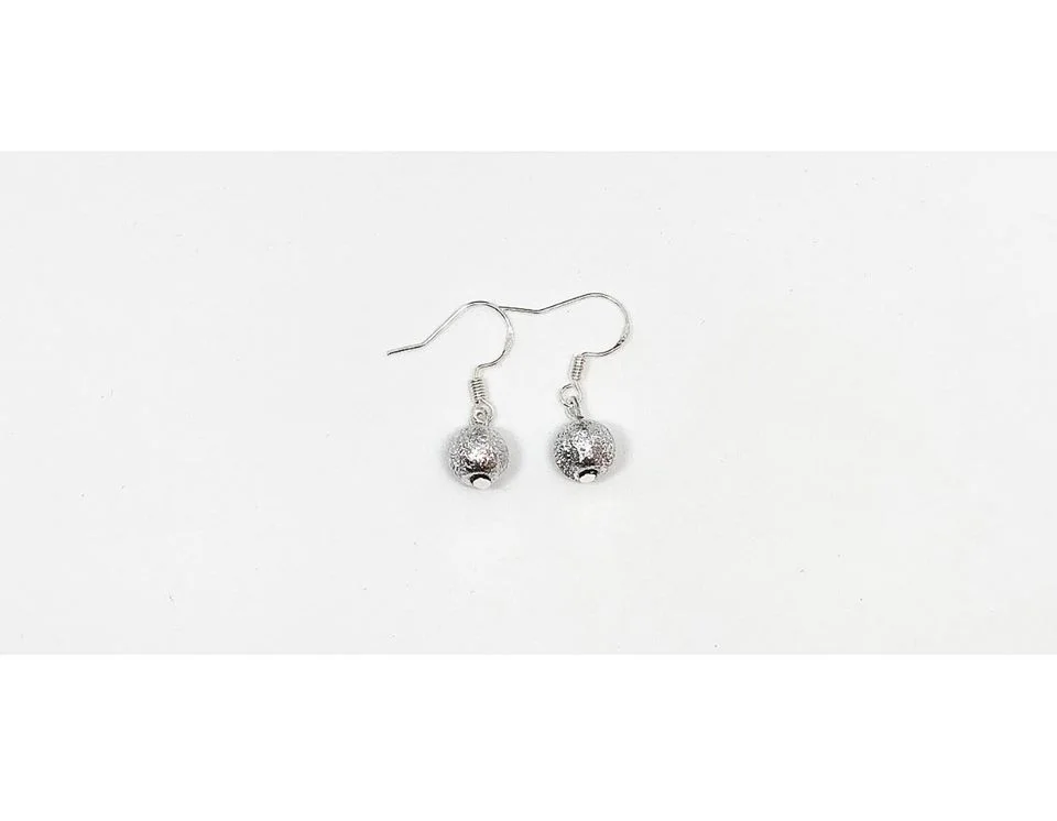 Silver Sparkle Drop Earrings