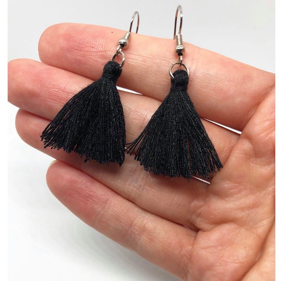 Black Tassel Earrings
