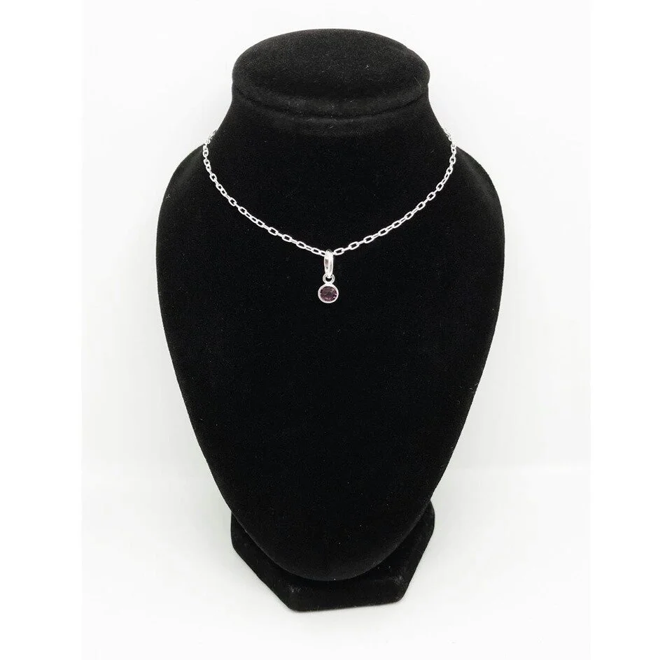 Amethyst  Sterling Silver 925 Necklace (February Birthstone)