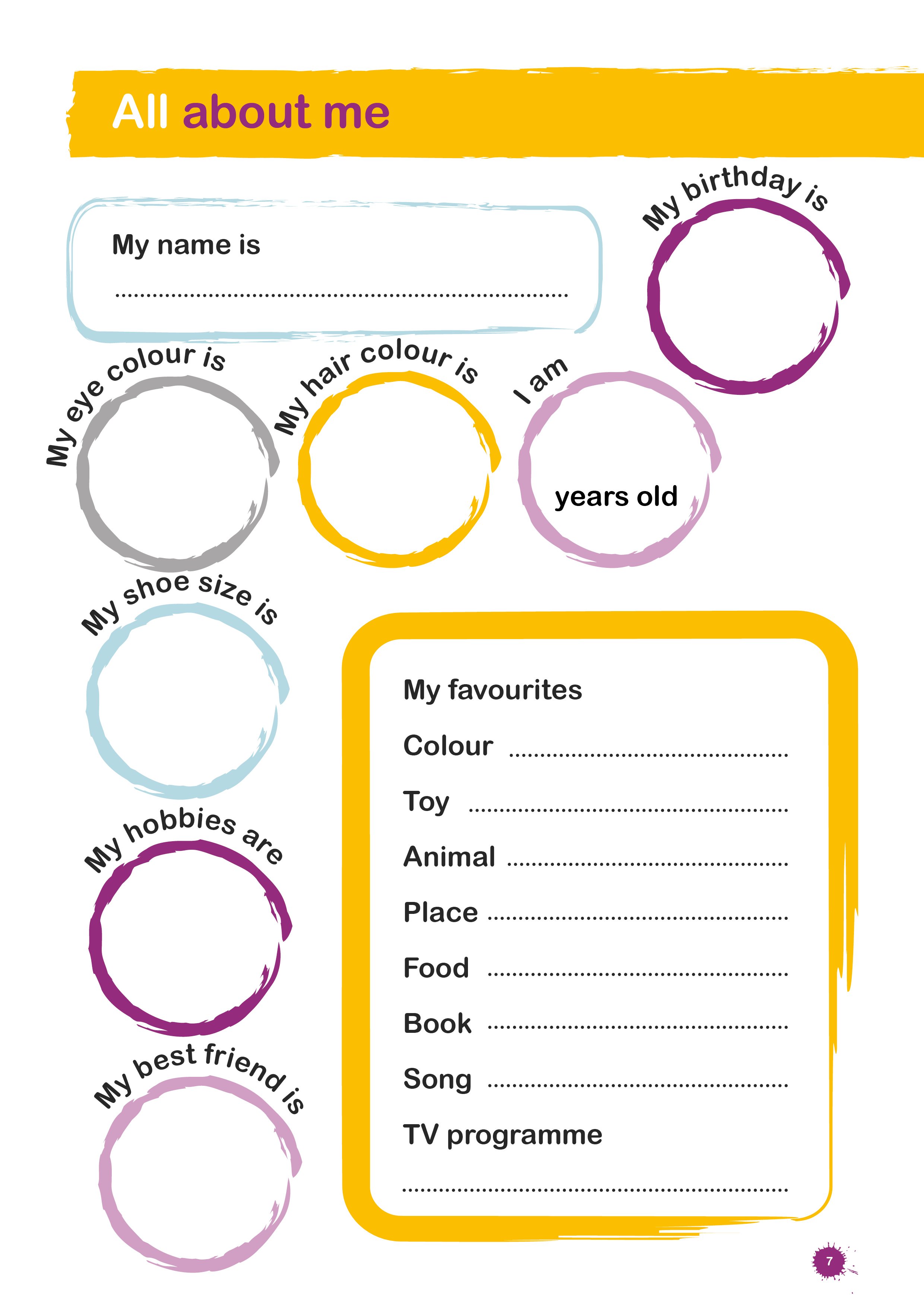 FREE | All About Me Worksheet