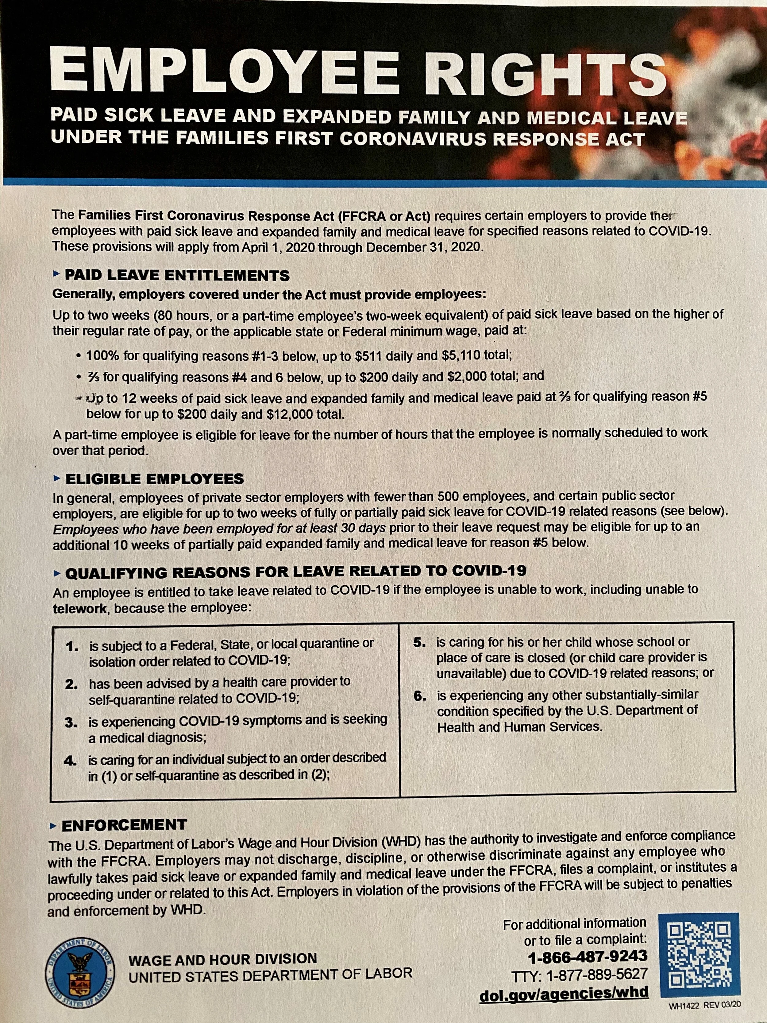 Required Employee Notice under the CARES Act.