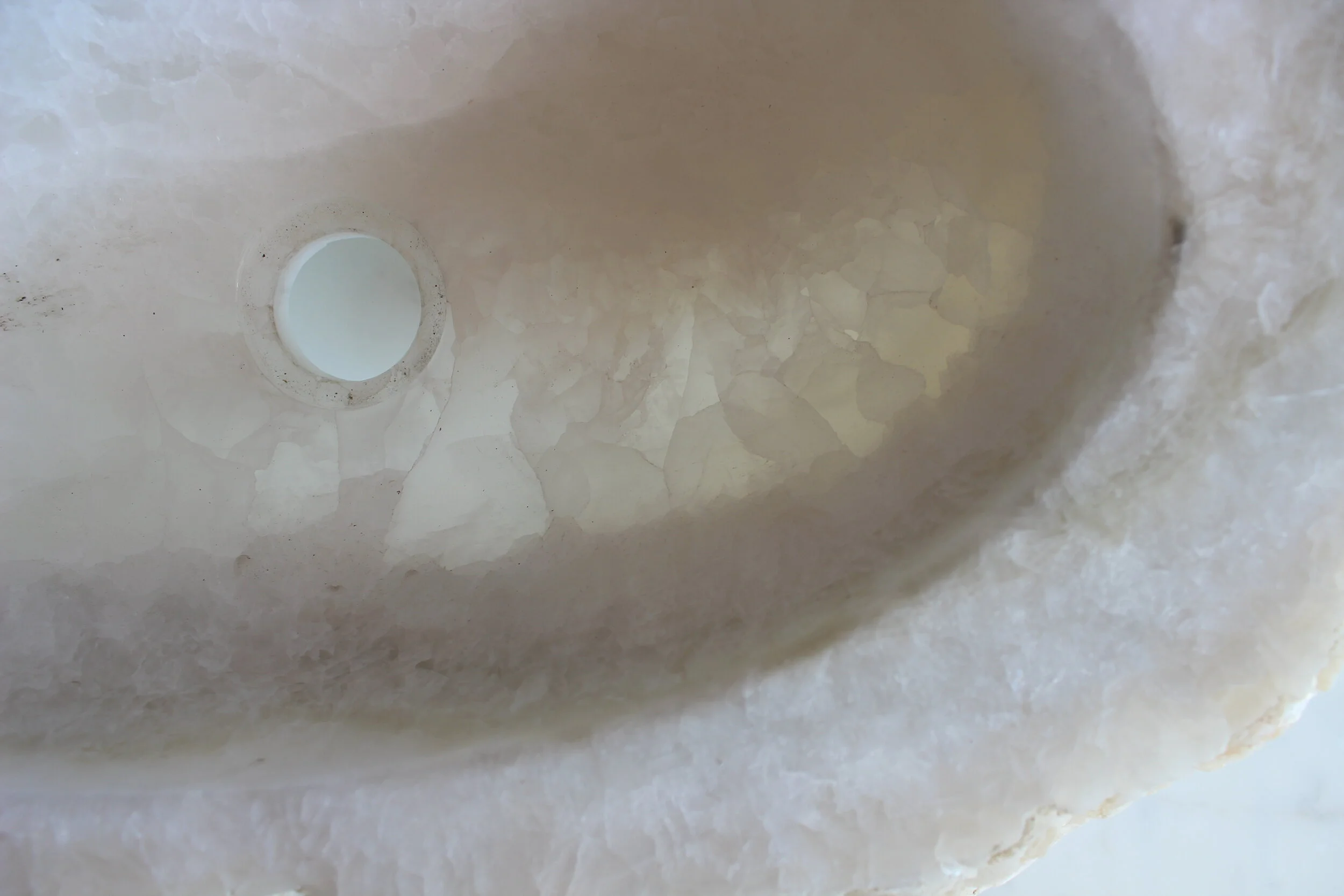 Solid White Onyx Sink