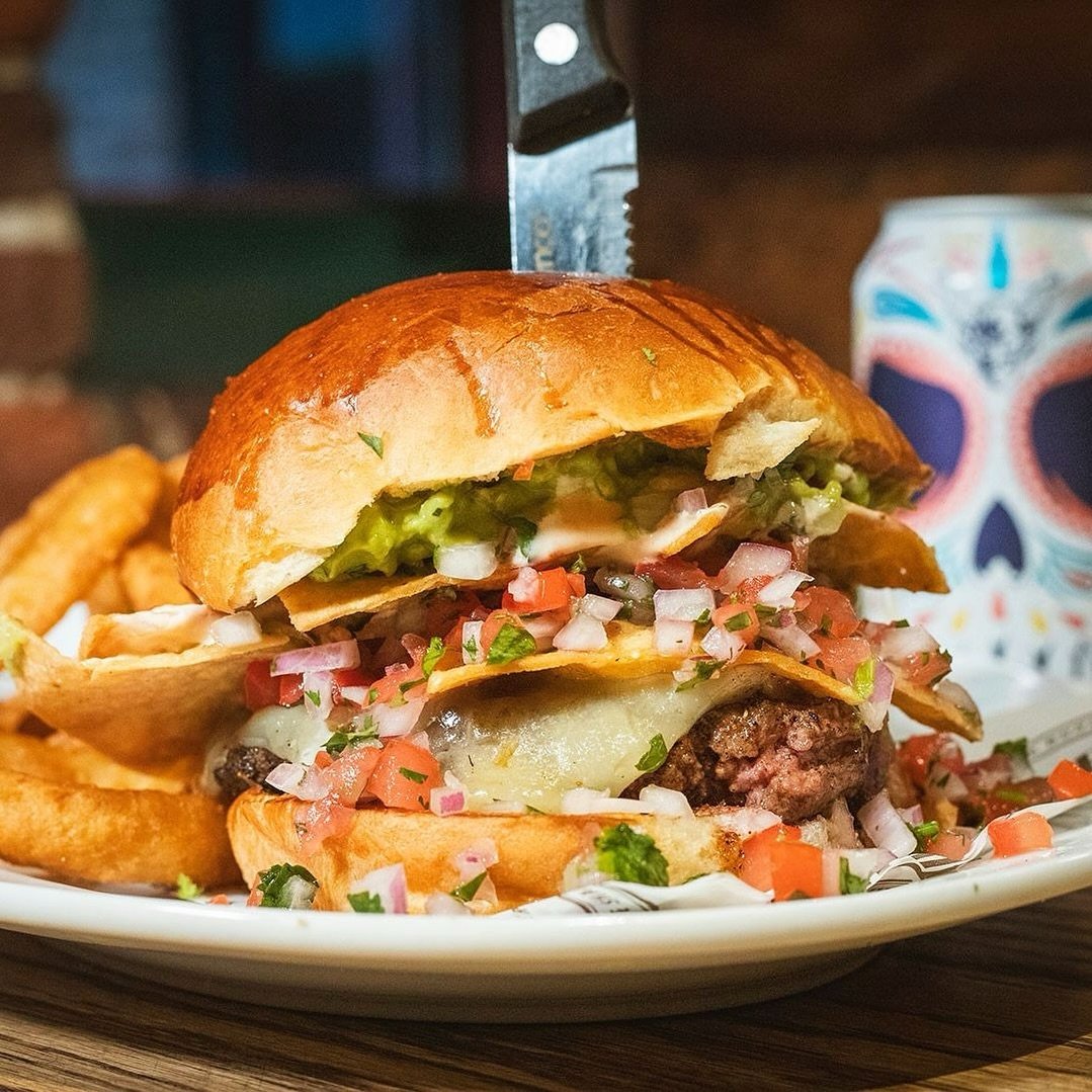 Anyone else celebrating Ocho de Mayo? No...just us? Well, the &lsquo;Guac this Way&rsquo; burger may just change your mind 🥑🌮⁠
⁠
Taco seasoned house grind, pepper jack cheese, chipotle aioli, guacamole, pico de gallo, crushed tortilla strips, sesam
