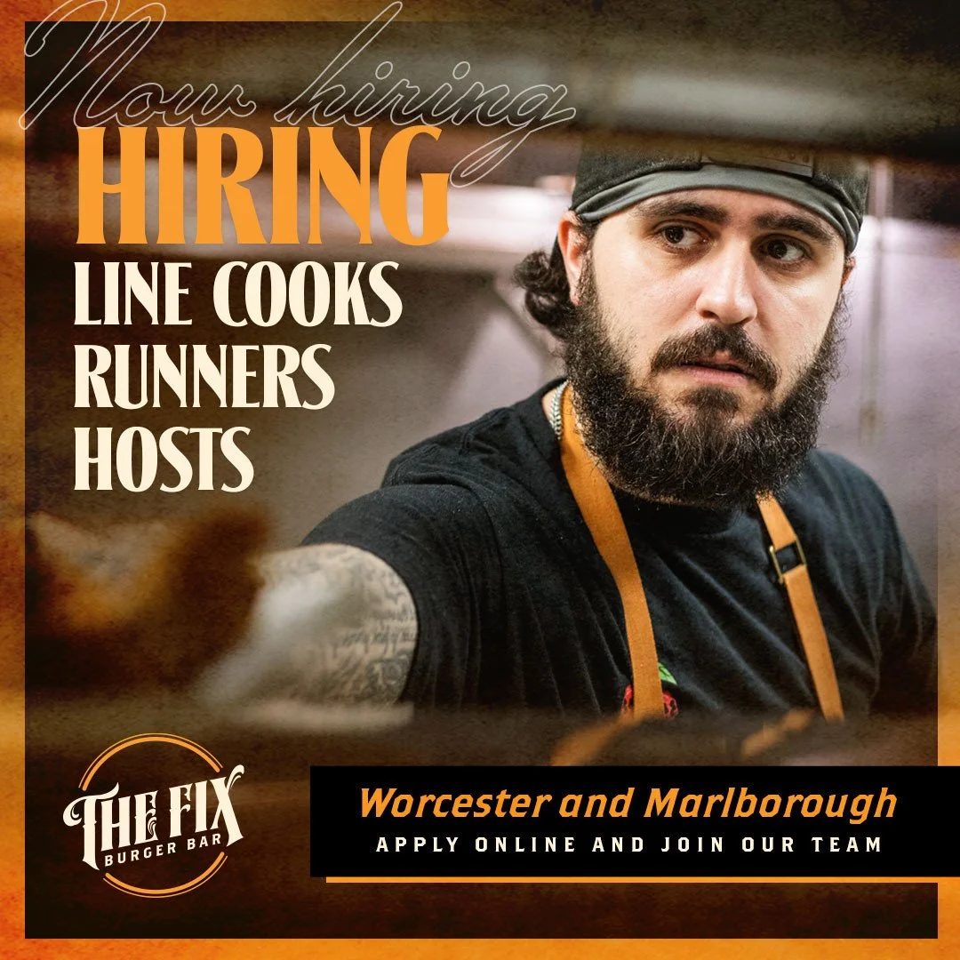 We’re looking for line cooks, food runners/expo, and hosts to join The Fix team in Worcester and Marlborough. If you thrive in a fast-paced, lively, and fun environment, we want YOU!
Niche Hospitality Group offers competitive wages, awesome