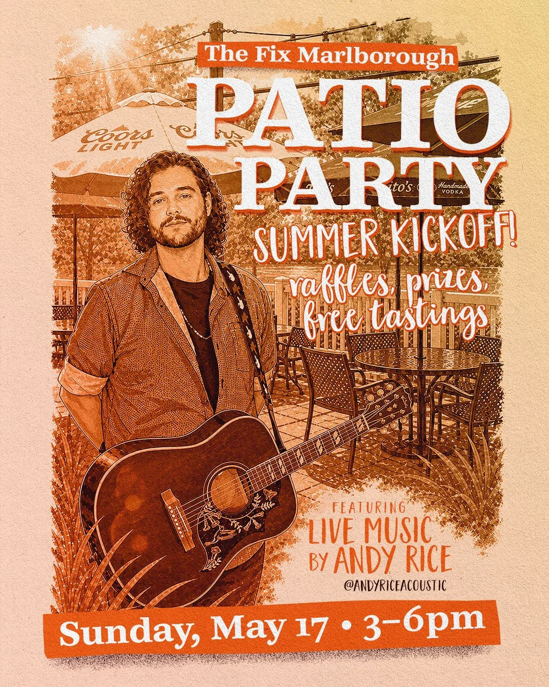 Join us at The Fix Marlborough for our Patio Party Summer Kickoff on Sunday, May 17 from 3&ndash;6pm and help us welcome back the warm weather.⁠
⁠
We&rsquo;re bringing the good vibes outside with:⁠
⁠
🍺 FREE tastings from Jack&rsquo;s Abby, Long Drin