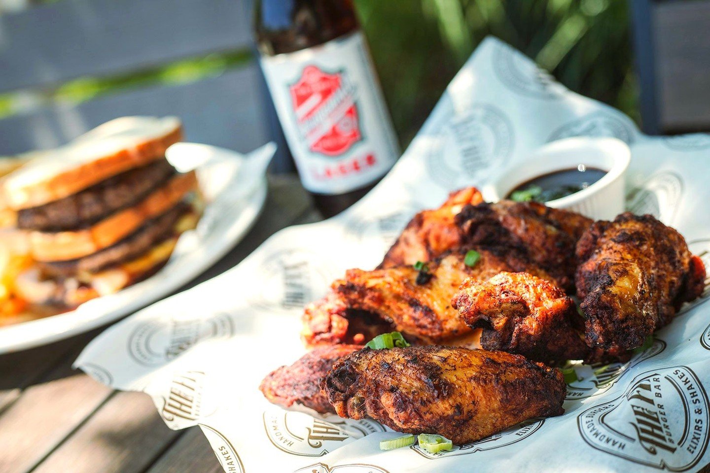 Double dipped "Soy Bueno Wings" and a Gansett on the patio. Mondays in Marlborough don't get much better.