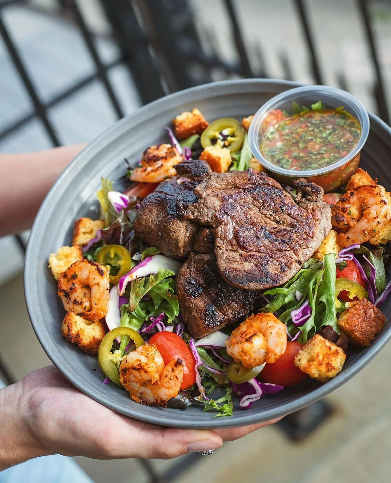 We've got an ace up our sleeve.⁠
⁠
The new Gambit Bowl deals out steak tips, garlic parmesan shrimp, cornbread croutons, pickled jalape&ntilde;os, fresh greens, and smoky chimichurri with a Cajun-inspired twist.⁠
⁠
Only at The Fix Worcester. Play you