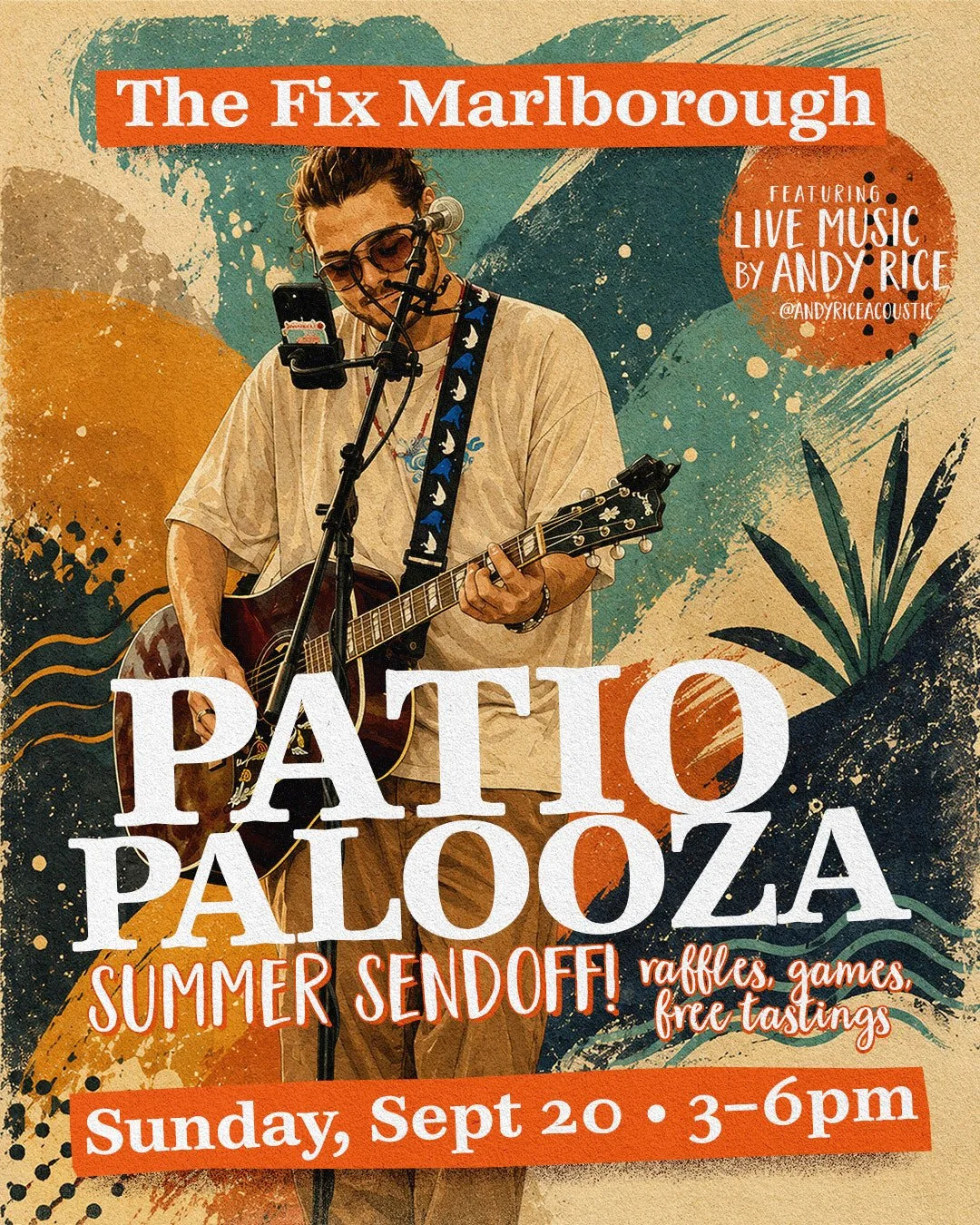 PATIO-PALOOZA takes over The Fix Marlborough this Sunday, September 20th from 3&ndash;6PM!⁠
⁠
Live music from Andy Rice, a stein-holding contest, raffles, games, FREE tastings and plenty of reasons to give patio season one last proper sendoff.⁠
⁠
Fea