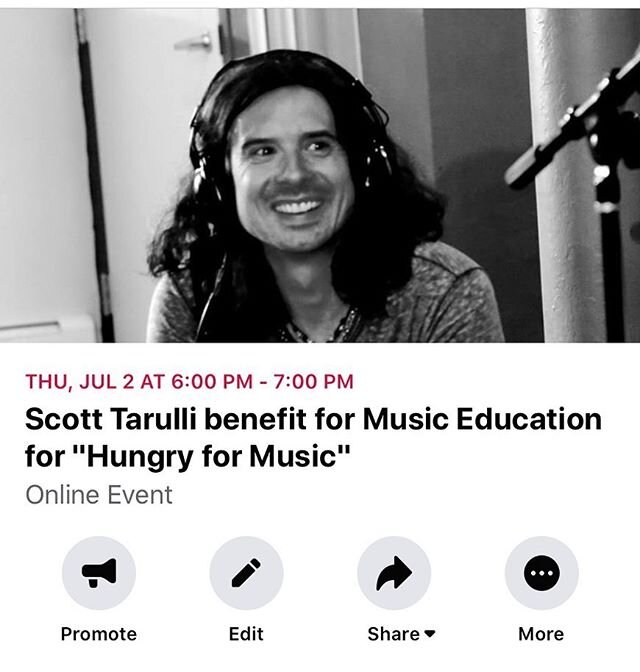 On July 2Nd, I will be doing a solo performance on FB live - 100 percent of donations will go to the non profit @hungryformusic1 - a charity that gets musical instruments and music instruction to those children that can not afford it. I&rsquo;ve alwa