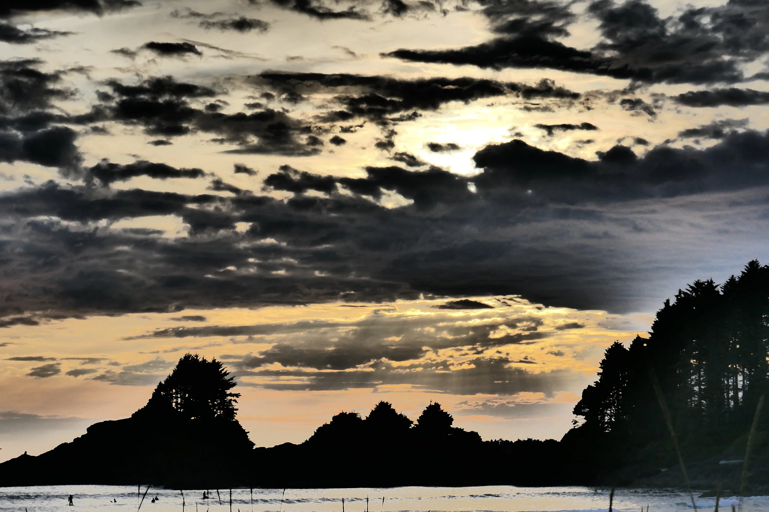 The sun sets over the Wickaninnish Inn on Chesterman Beach in Tofino, Vancouver Island