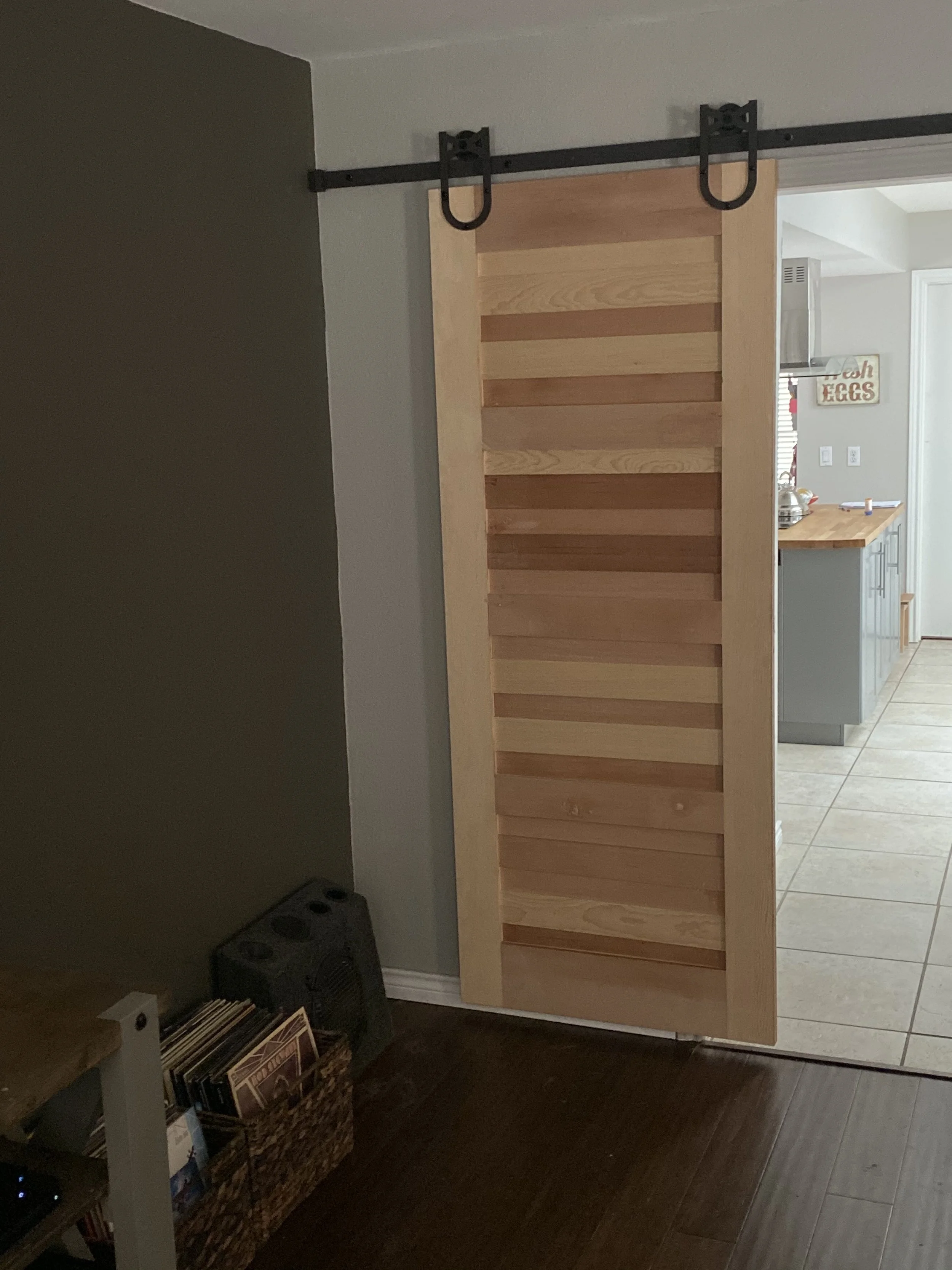  Installed custom made barn door. 