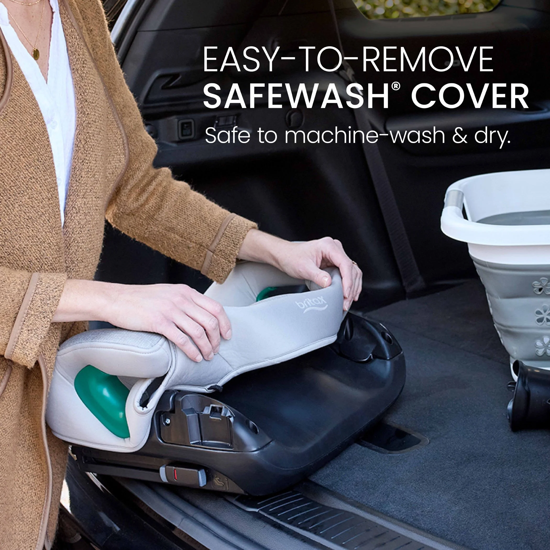 Easy-to-remove SafeWash cover. Safe to machine wash and dry. 