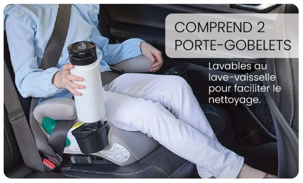 Comprend 2 porte-gobelets.